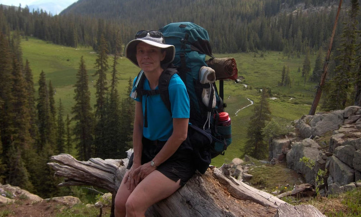 Oboz Local Hero Carol Kennedy backpacking.