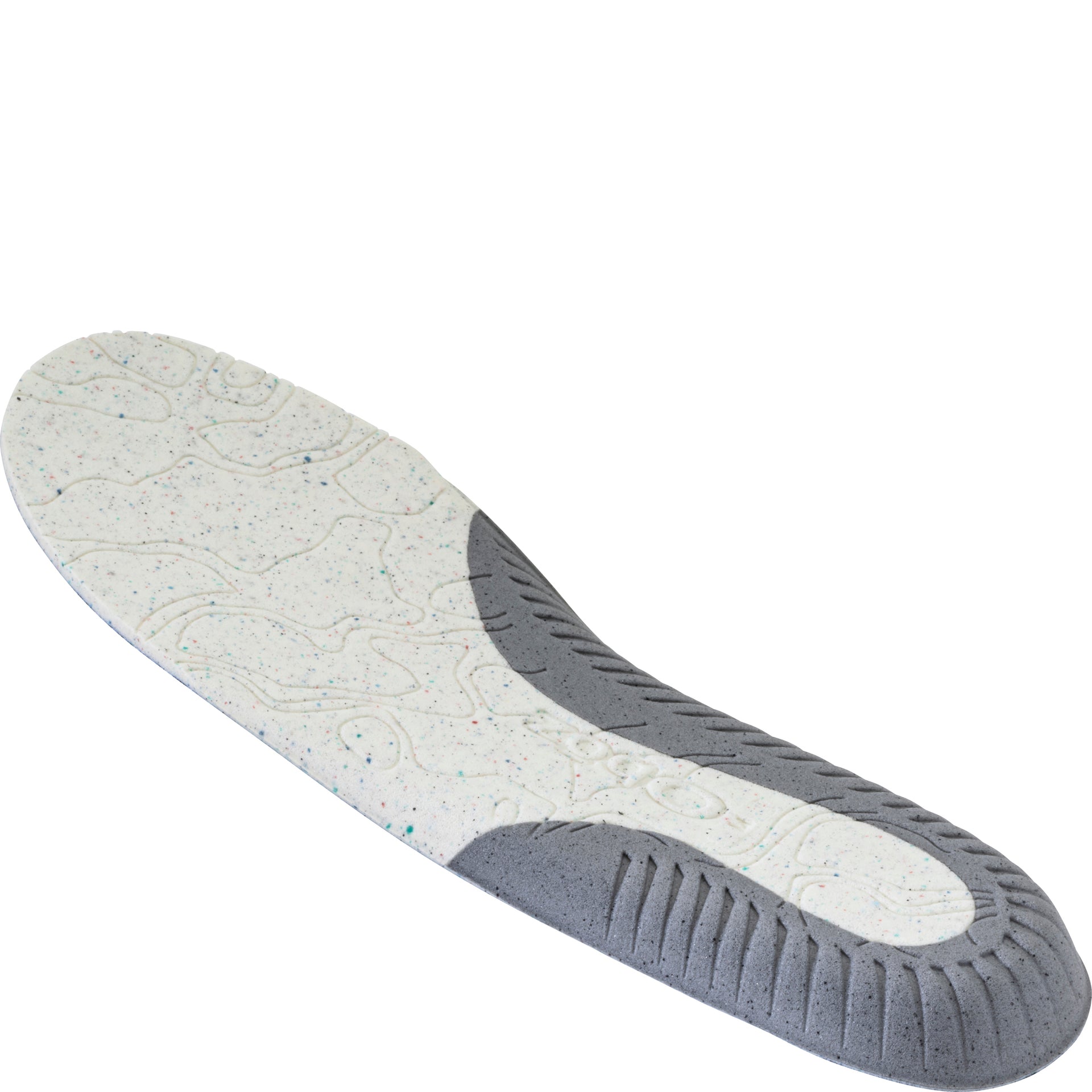 Angled  view of an Oboz Fast Trail Ortholite insole 
