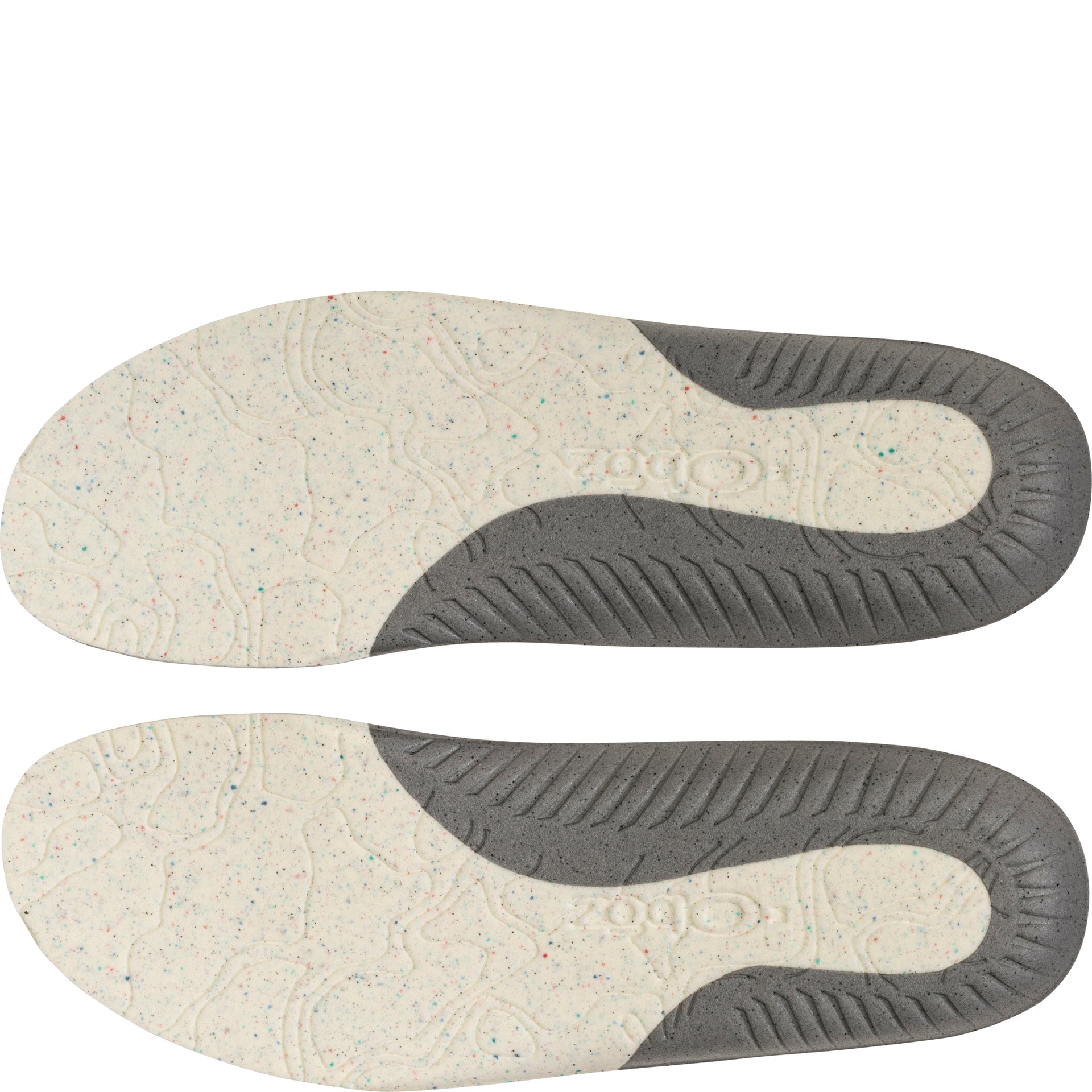 Bottom view of a pair of Oboz Fast Trail Ortholite insole 