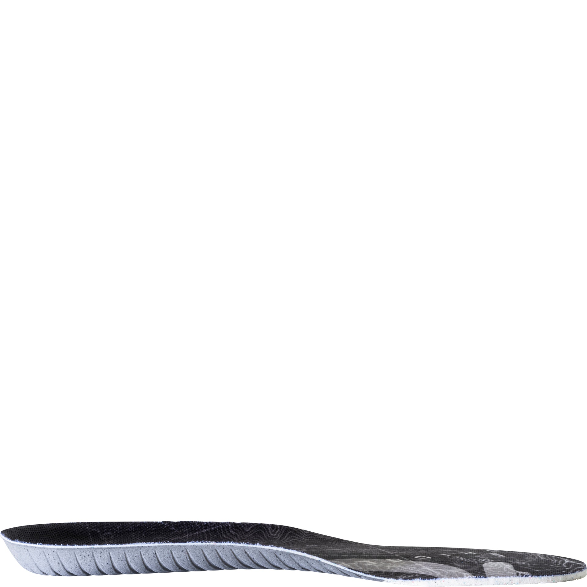 Side view of Oboz Fast Trail Ortholite insole showing arch profile.