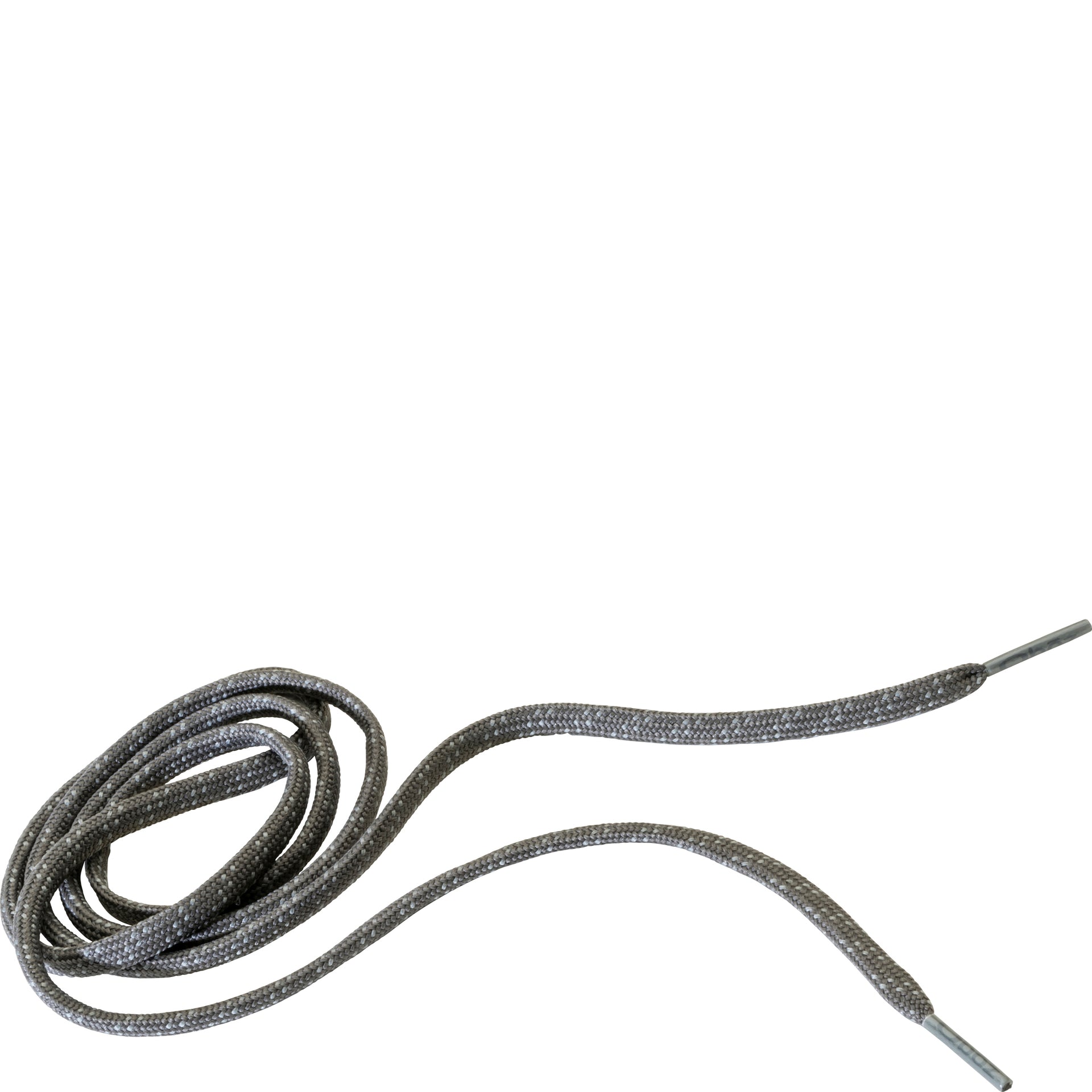 Gray flat shoelaces coiled