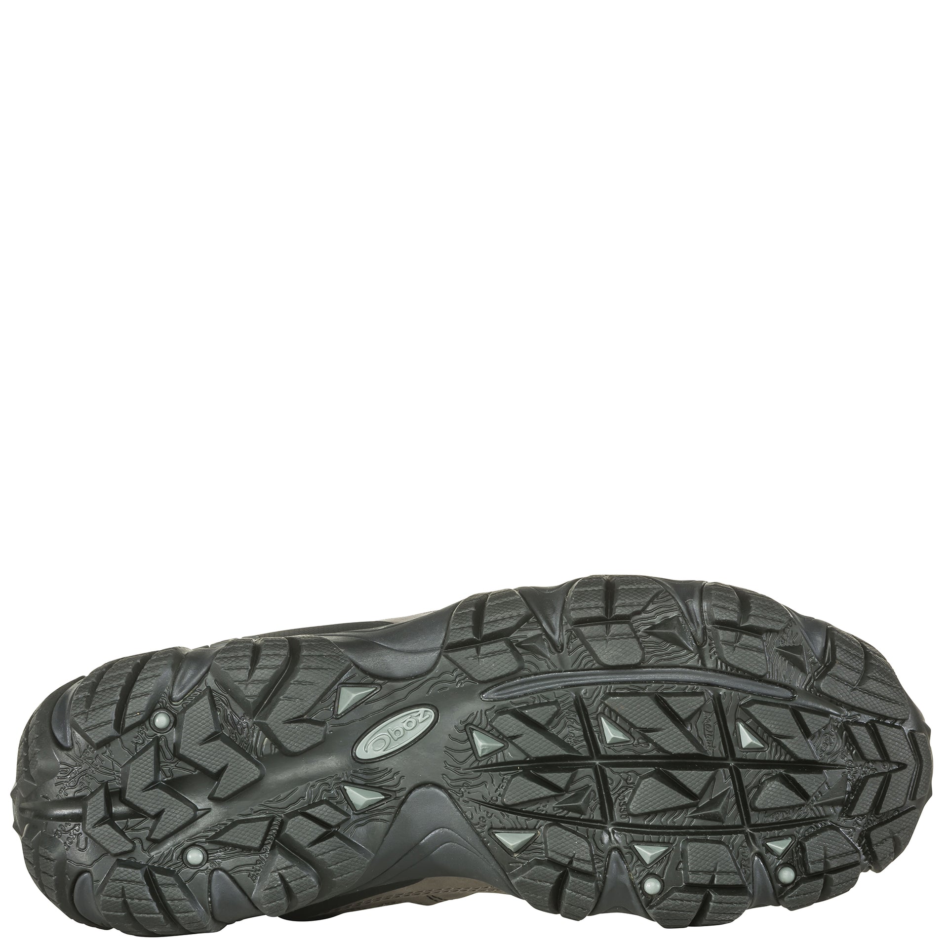 Oboz Men’s Sawtooth II Low shoe, bottom view showing rubber outsole tread