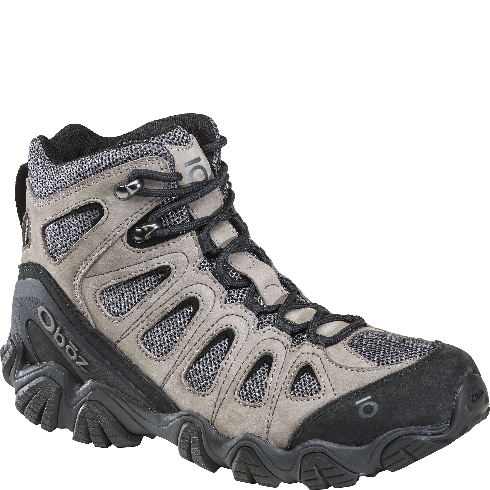 Men’s Sawtooth II Mid boot, angled view showing reinforced toe and durable rubber outsole