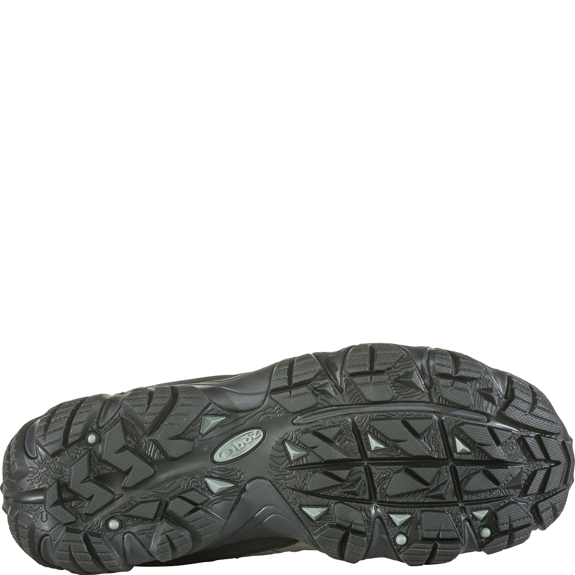Men’s Sawtooth II Mid boot, bottom view showing high-traction rubber outsole tread