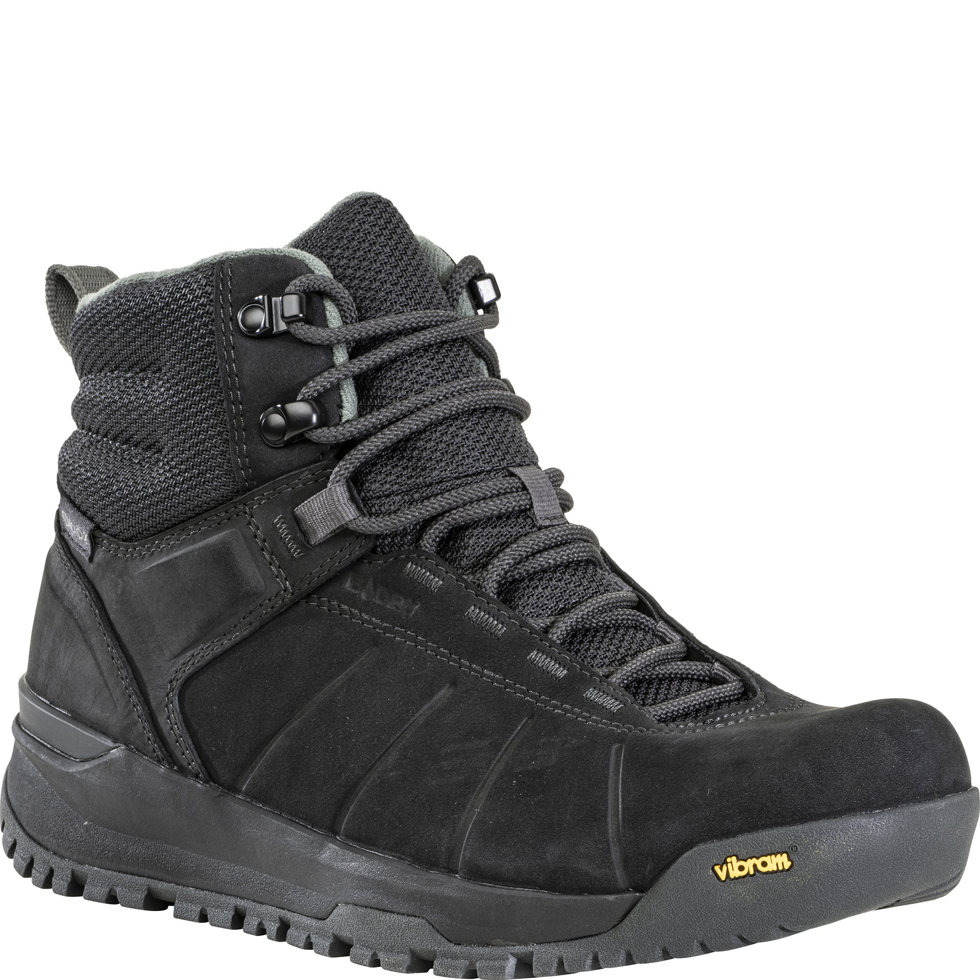Angled view of the Andesite Mid Insulated Waterproof boot showing the mid-height collar, lace system, and Vibram toe cap