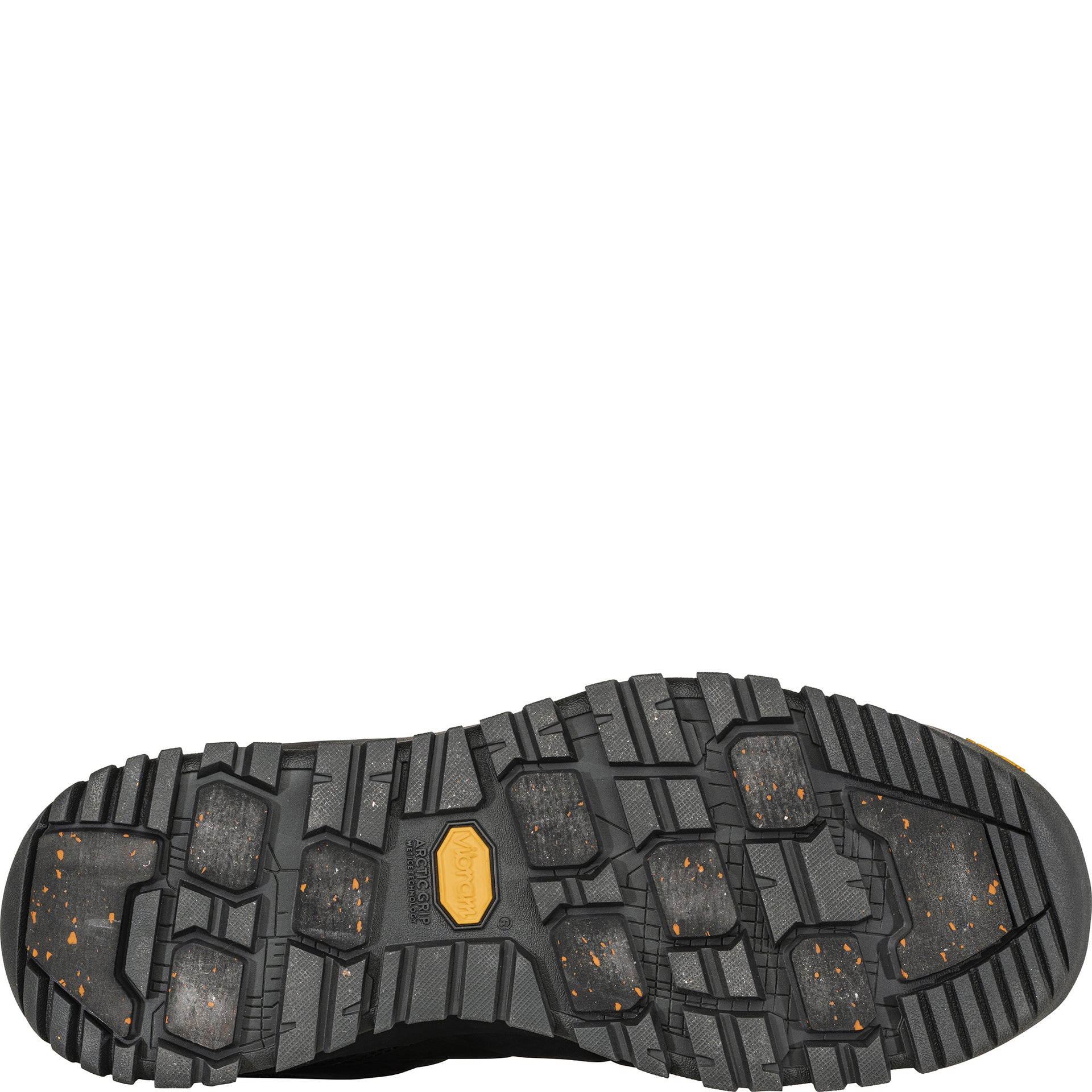 Bottom view of the Andesite Mid Insulated Waterproof boot showing the Vibram Arctic Grip outsole for traction in winter