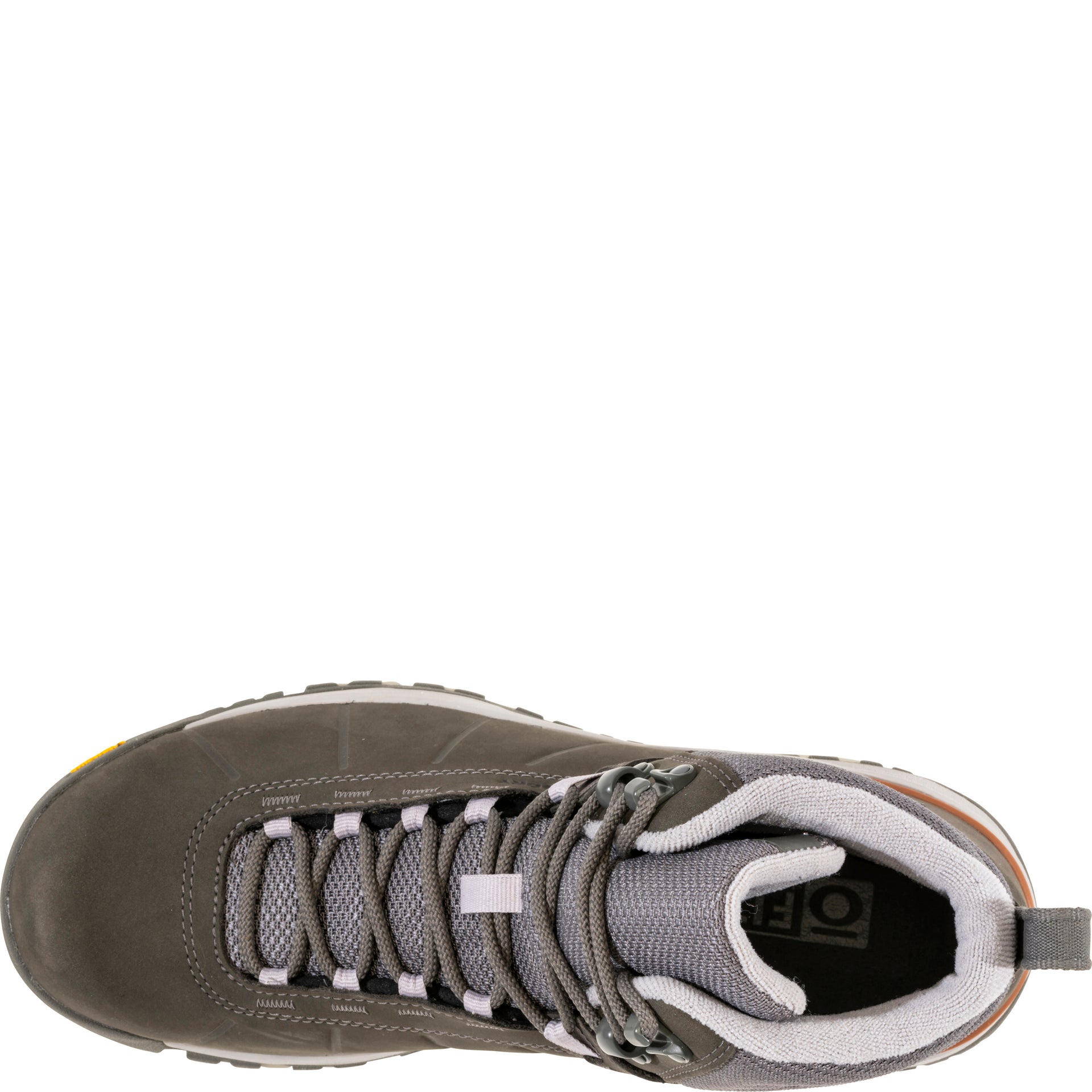 Andesite Mid Insulated Waterproof boot, top view showing lace-up closure and O Fit insole