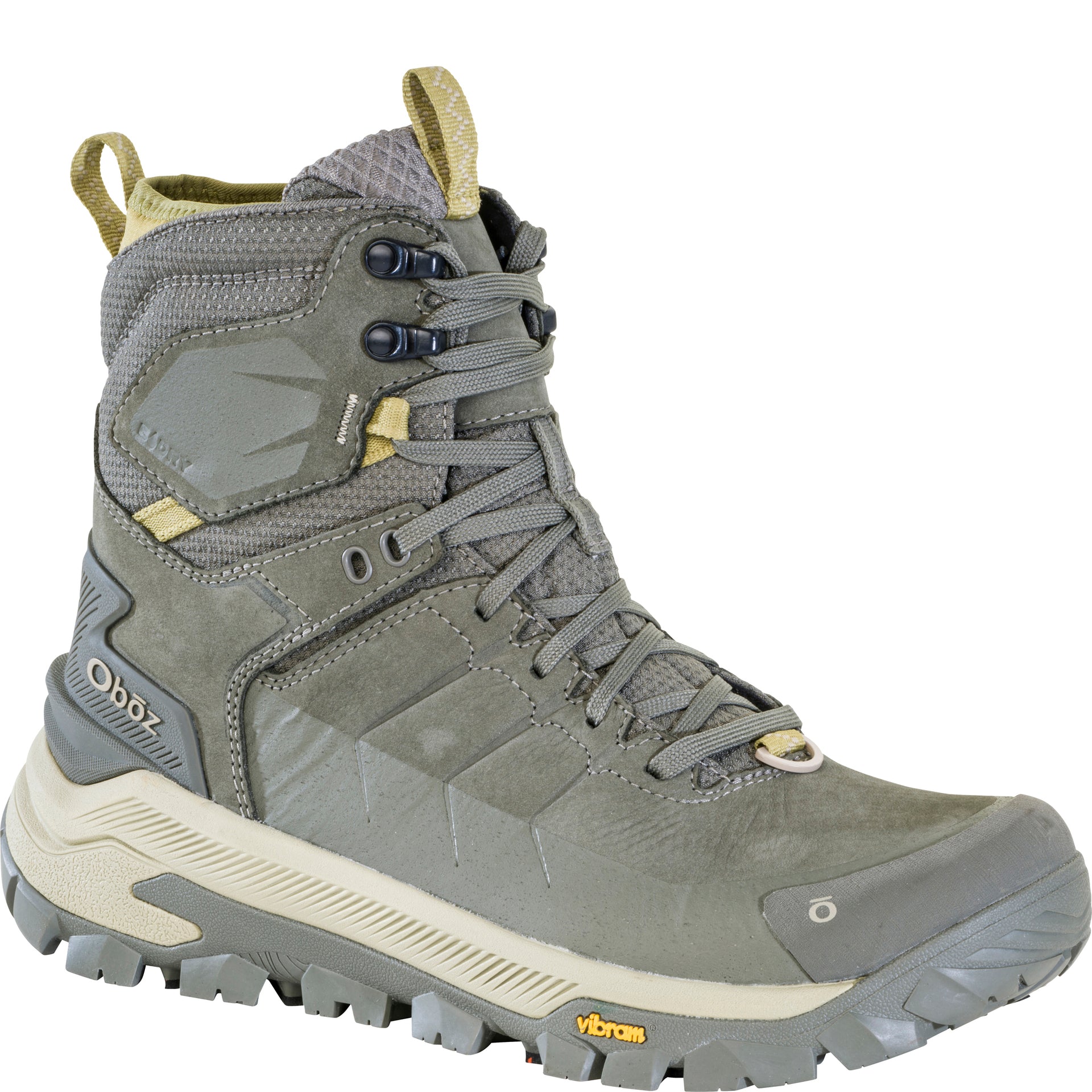 Bangtail Mid Insulated Waterproof boot, angled view showing toe cap and Gaiter compatible D ring
