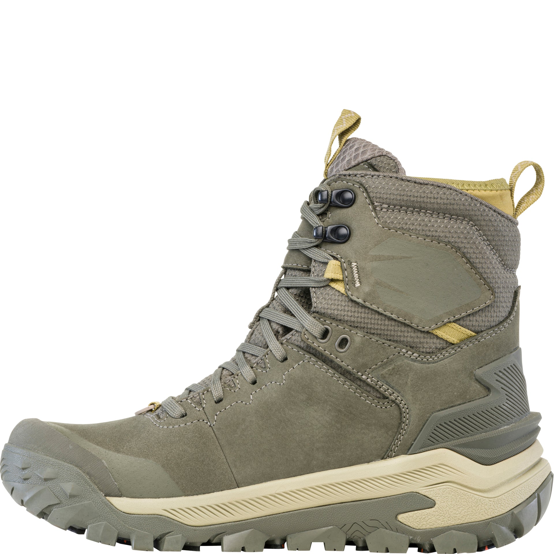 Bangtail Mid Insulated Waterproof boot, inside view showing snowshoe compatibility