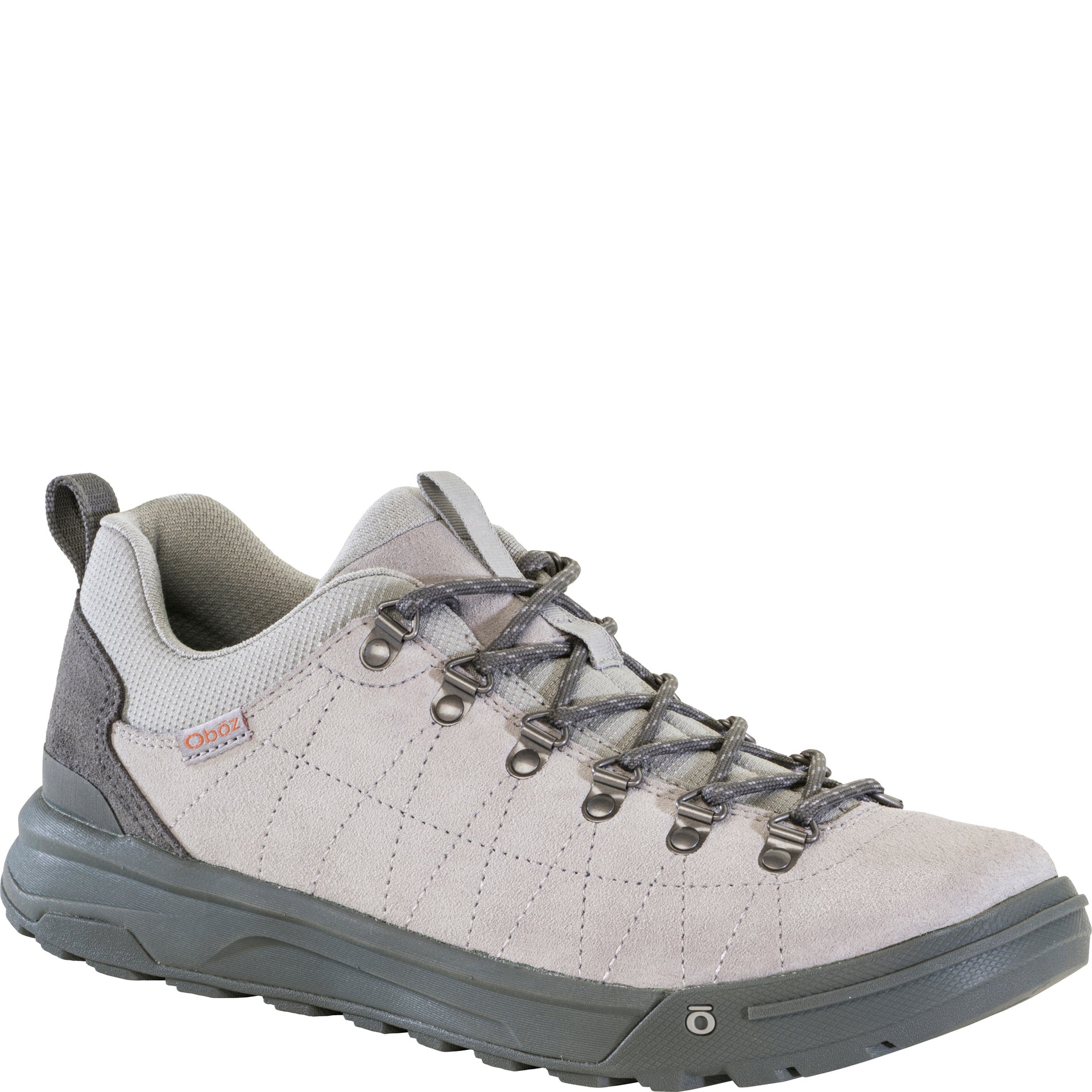 Angled view of Beall Low Suede showing low-profile and suede upper