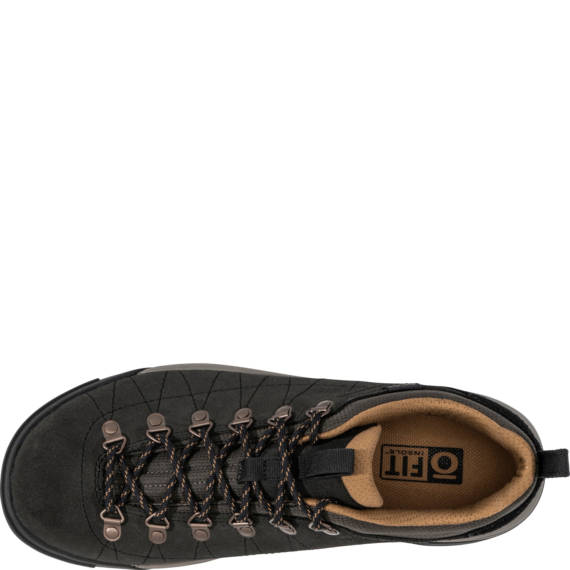 Top view of Beall Low Suede showing lace-up closure and padded collar