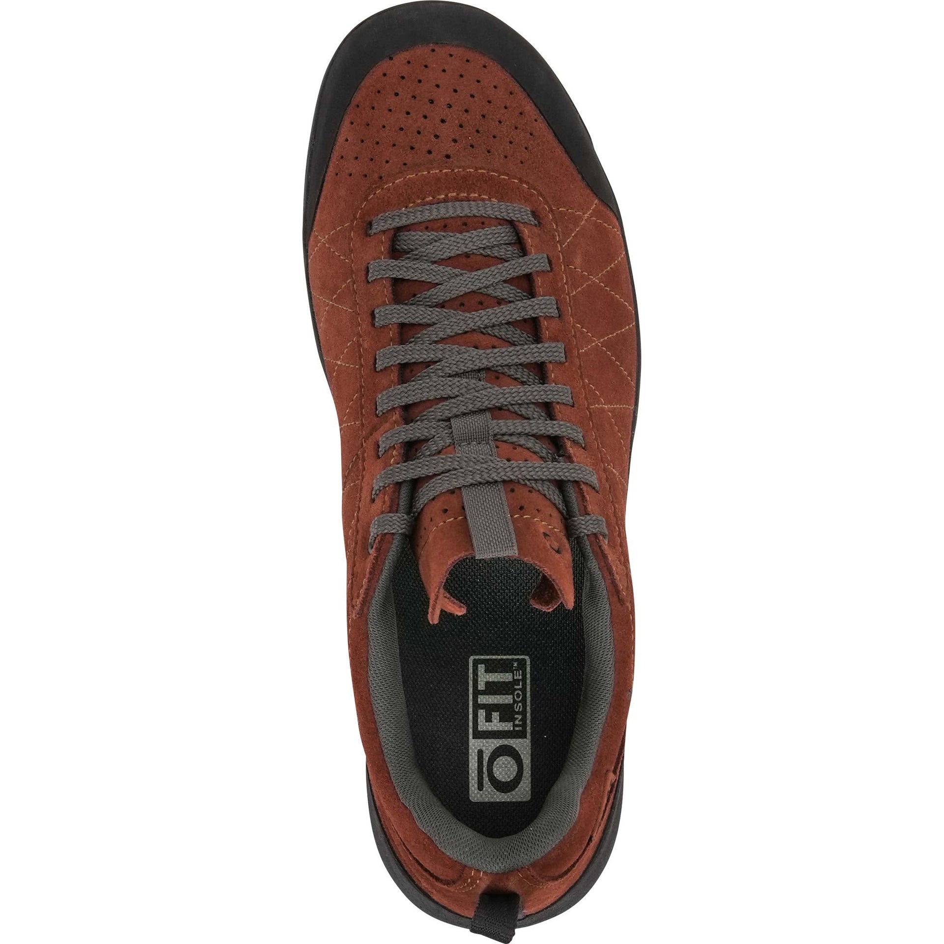Top view of the Bozeman II shoe showing the lacing system and O Fit insole.