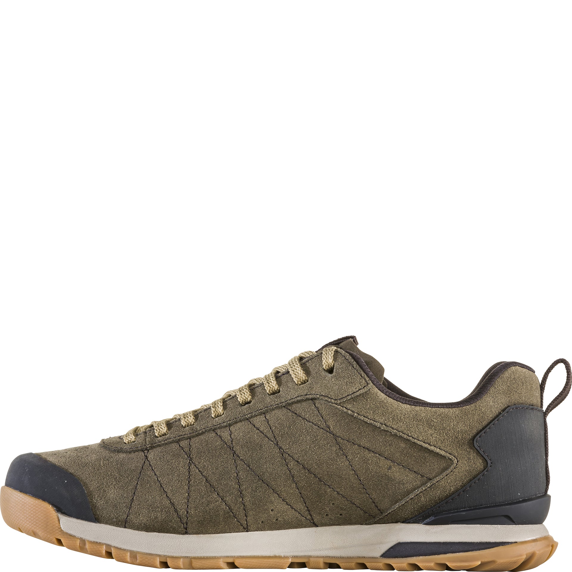 Men’s Bozeman Low Leather shoe, inside view showing the stitched panel and midsole