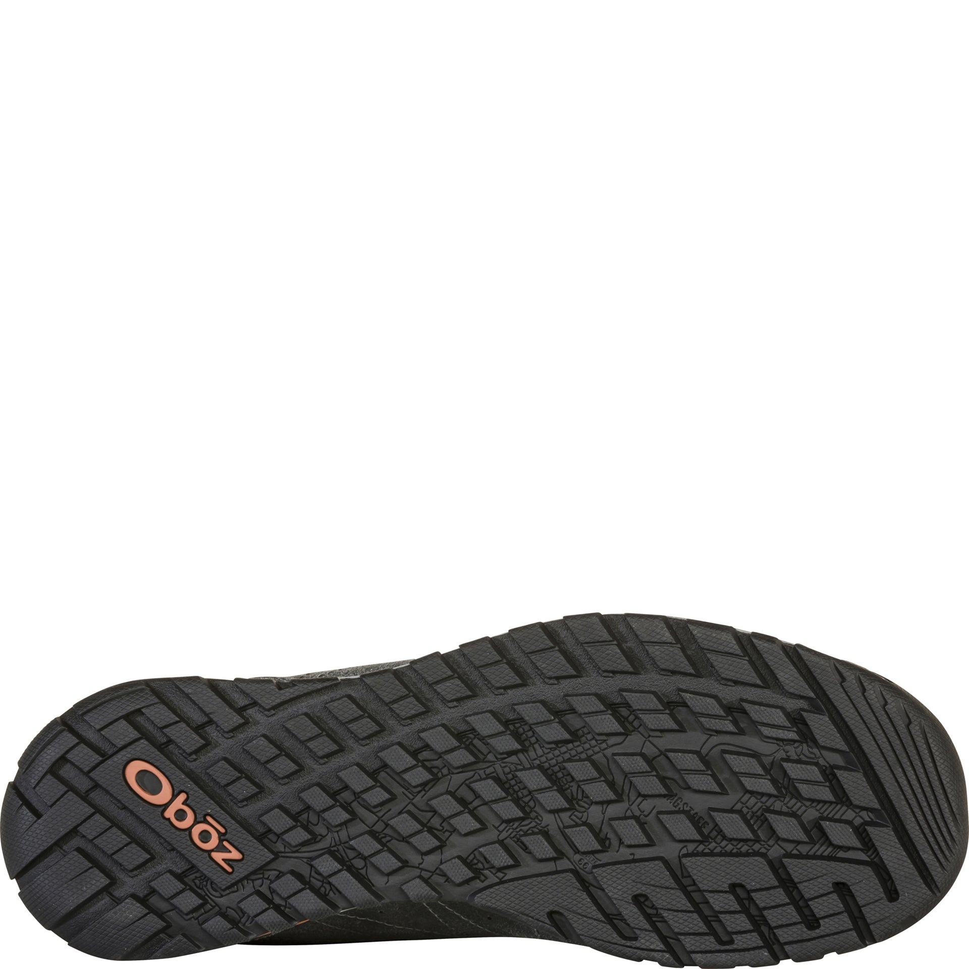 Men’s Bozeman Low Leather shoe, bottom view showing rubber outsole tread