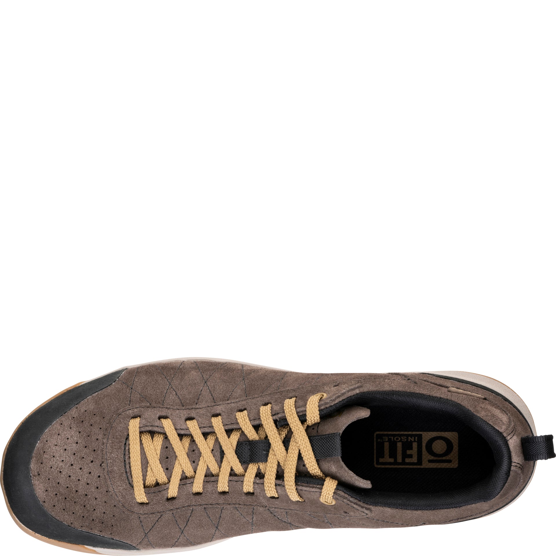 Top view of the Bozeman II Low shoe showing the laces, venting and O Fit Insole