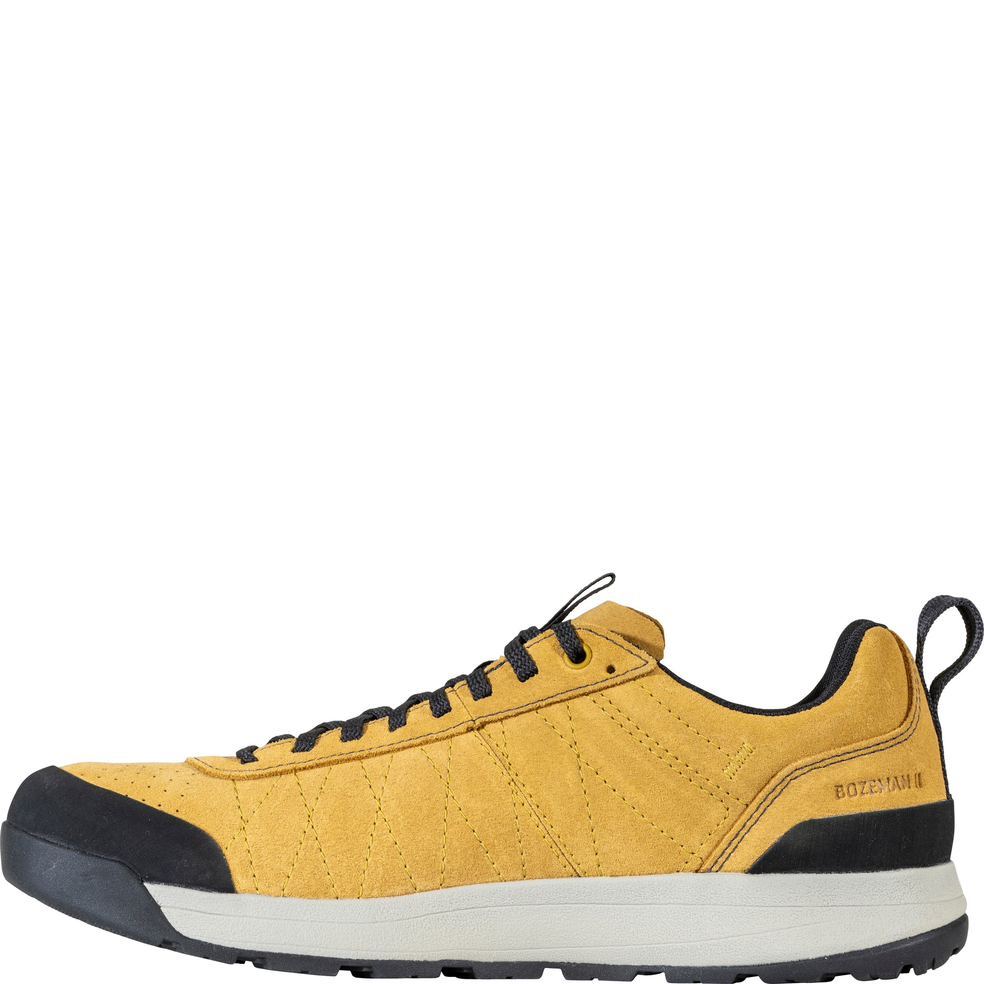 Inside view of the Bozeman II Low shoe showing stitched design and Bozeman II stamp