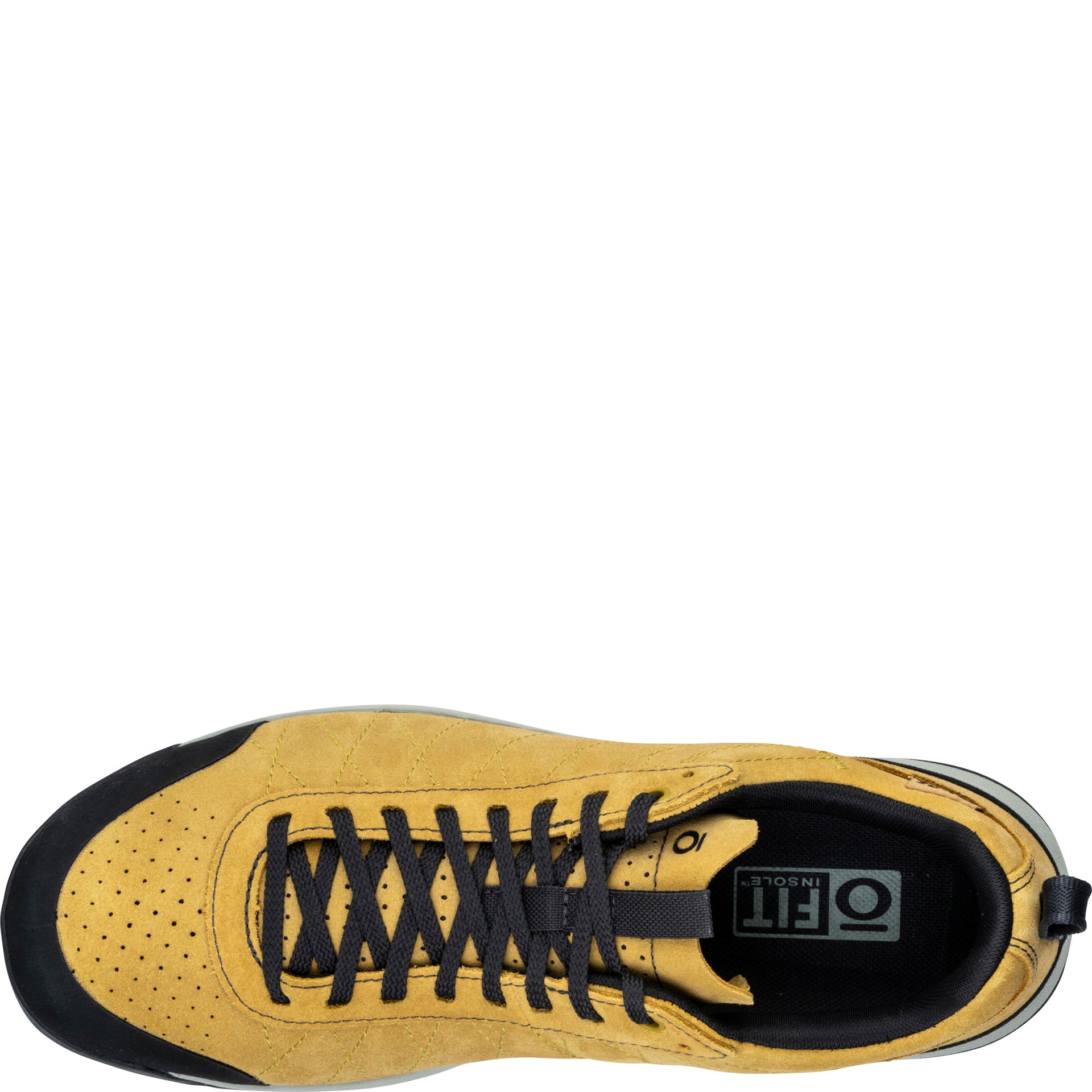 Top view of the Bozeman II Low shoe showing the laces, venting and O Fit Insole