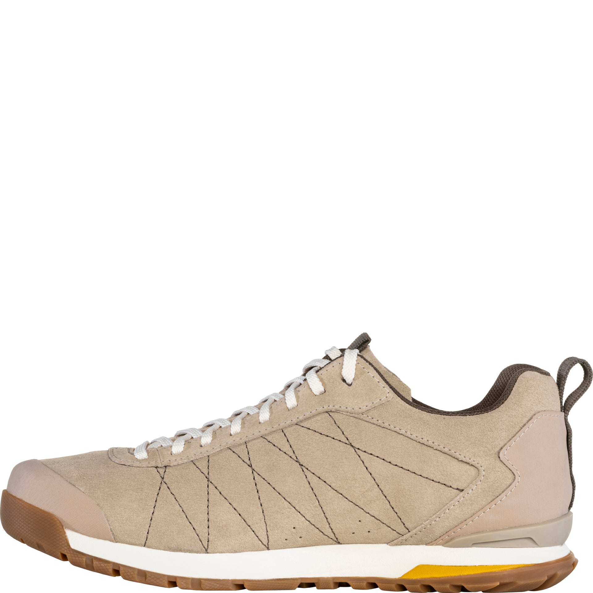 Inside view of the Bozeman II Low shoe showing reinforced panels and streamlined profile