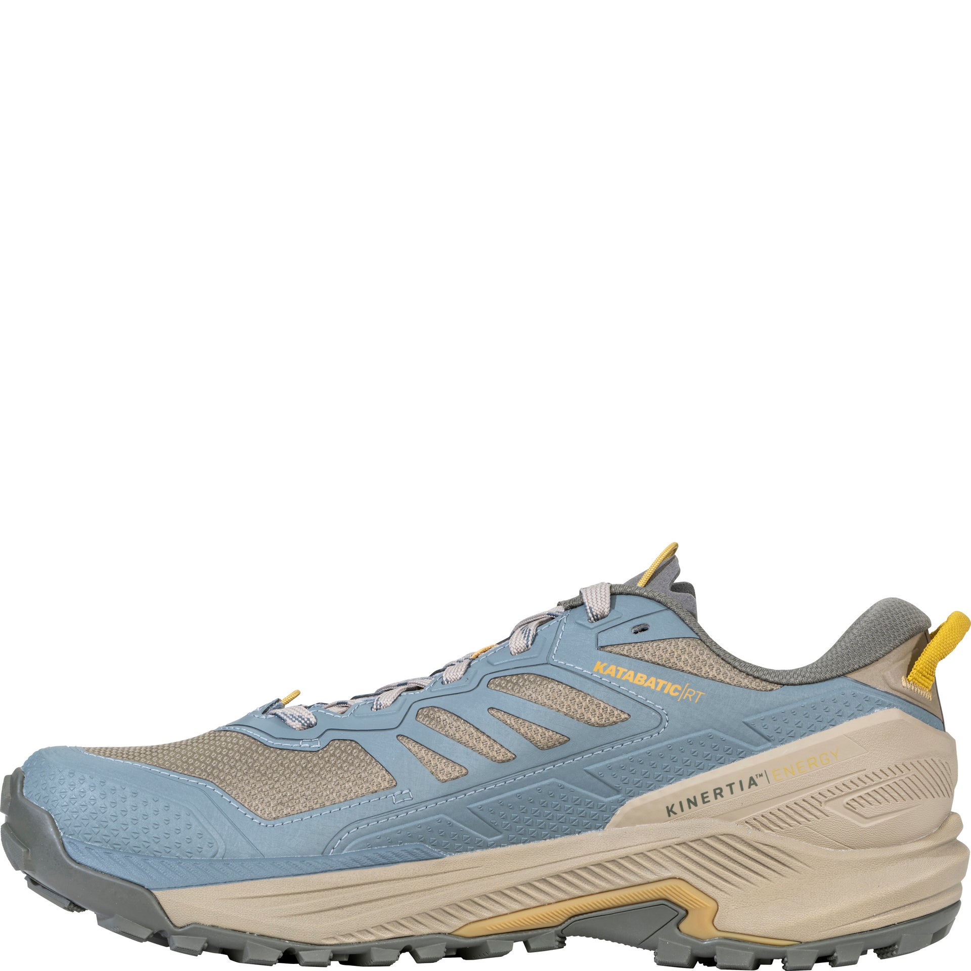 Men’s Katabatic RT Low GTX Waterproof shoe,
inside view showing cushioned Kinertia™ energy-return cushioning