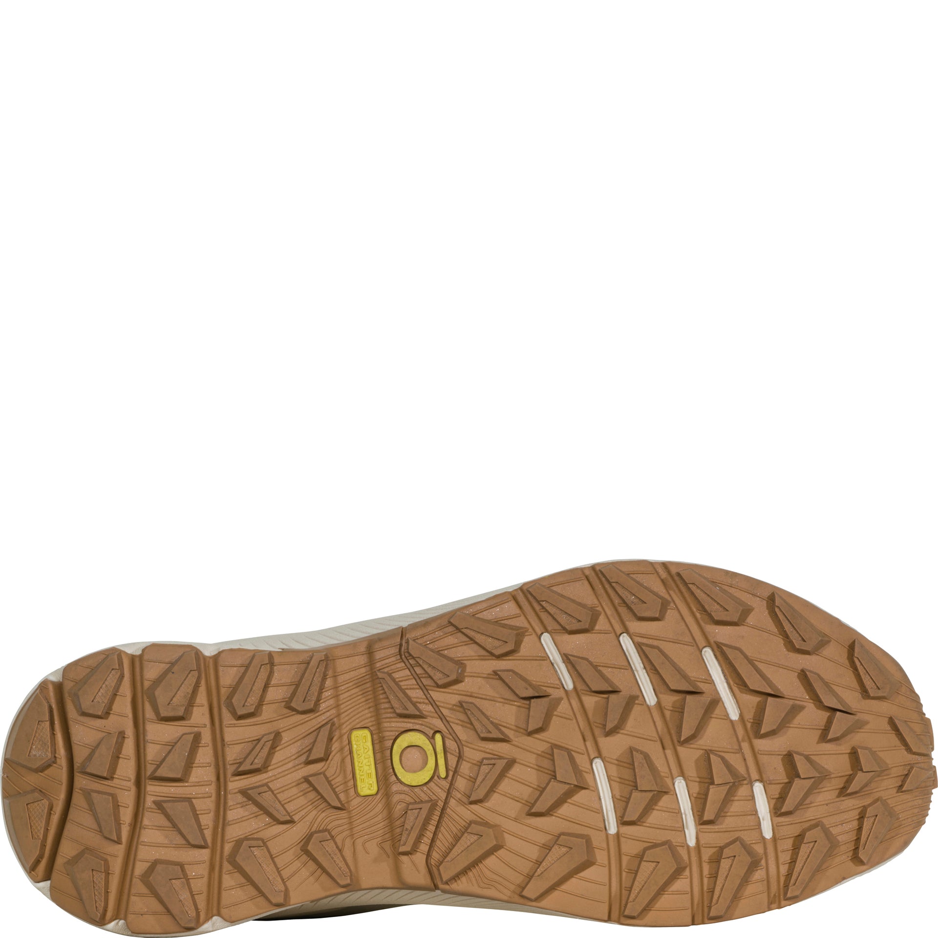 Bottom view of the Katabatic Wind Low hiking shoe showing the lugged outsole for traction