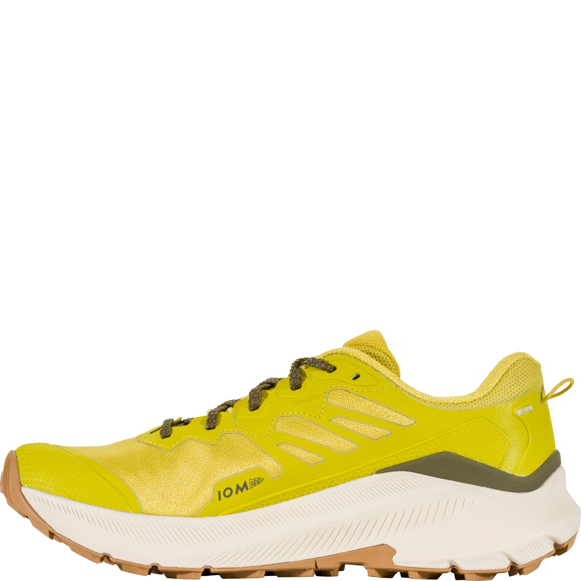 Inside view of the Katabatic Wind low hiking shoe showing the IOM system midsole and pull tab