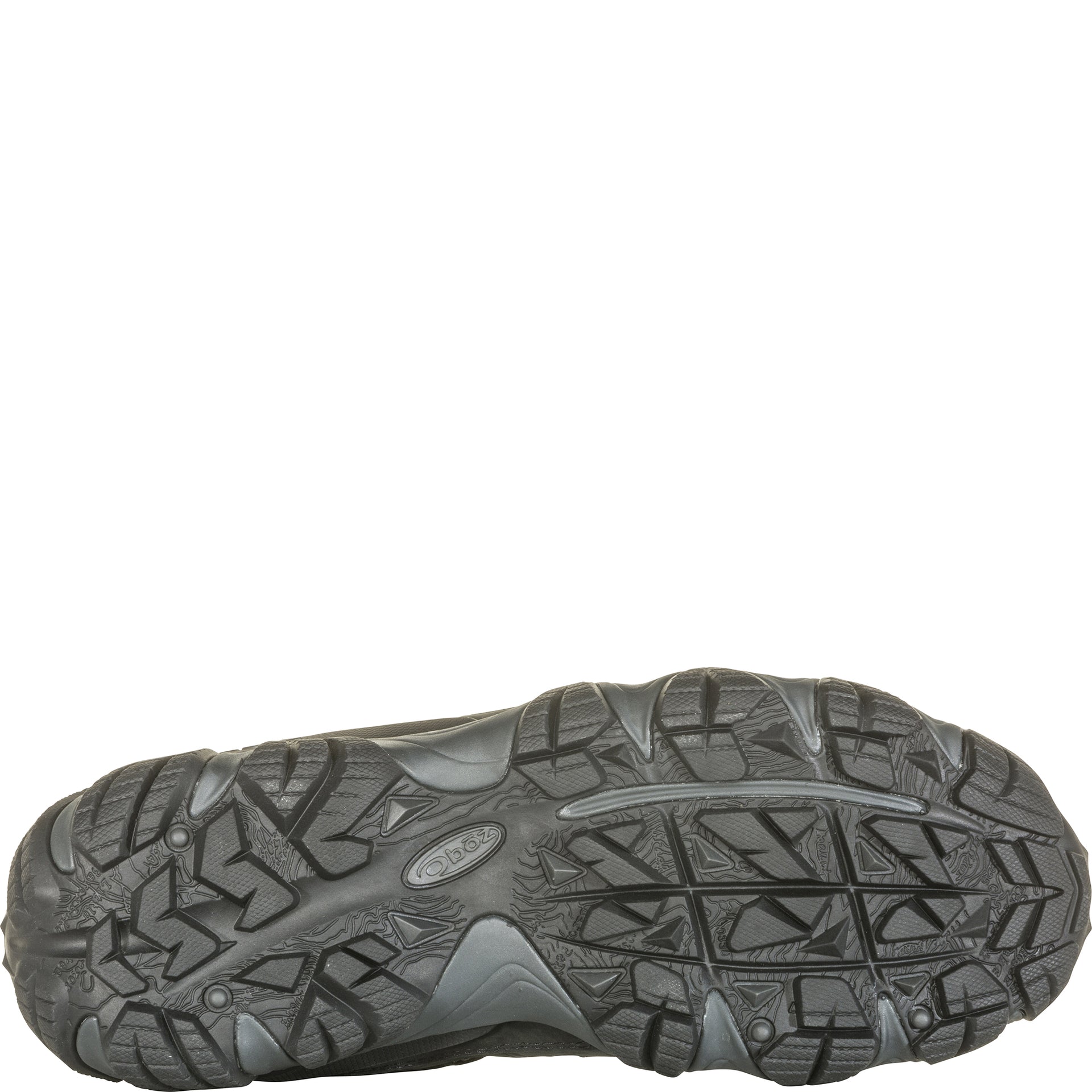 Men’s Sawtooth II Low Waterproof boot, bottom view showing high-traction rubber outsole tread