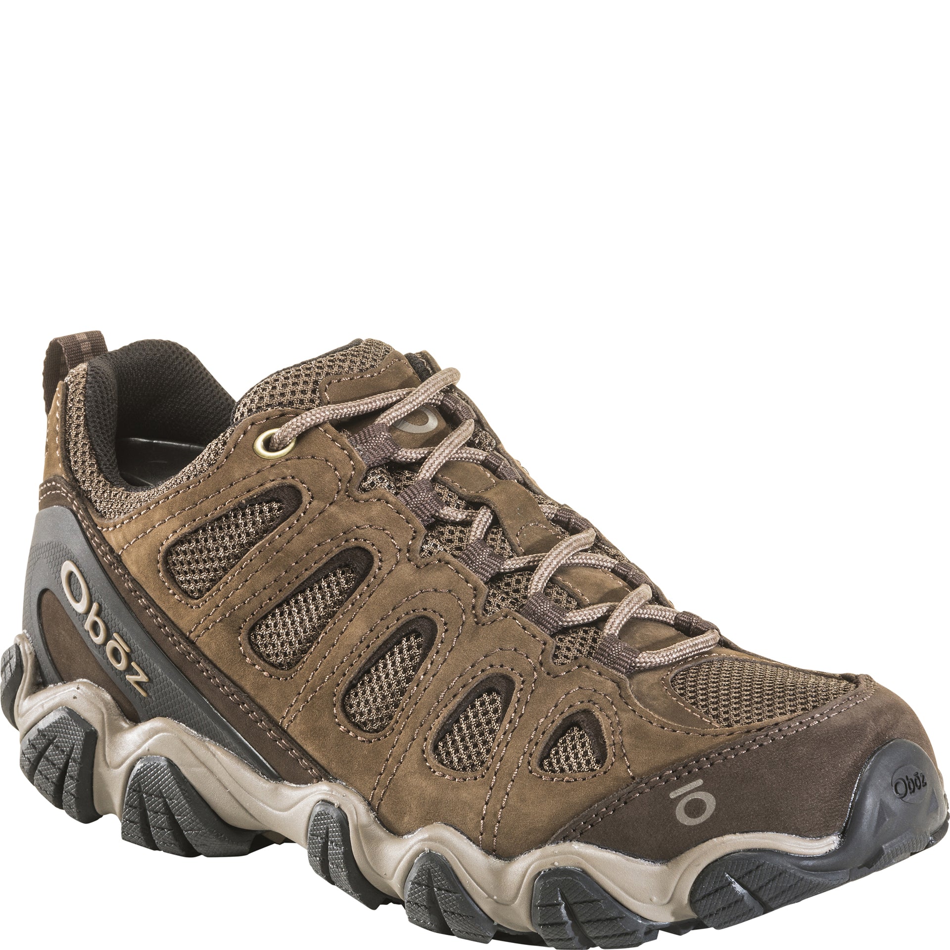 Oboz Men’s Sawtooth II Low shoe, angled view showing the reinforced toe cap