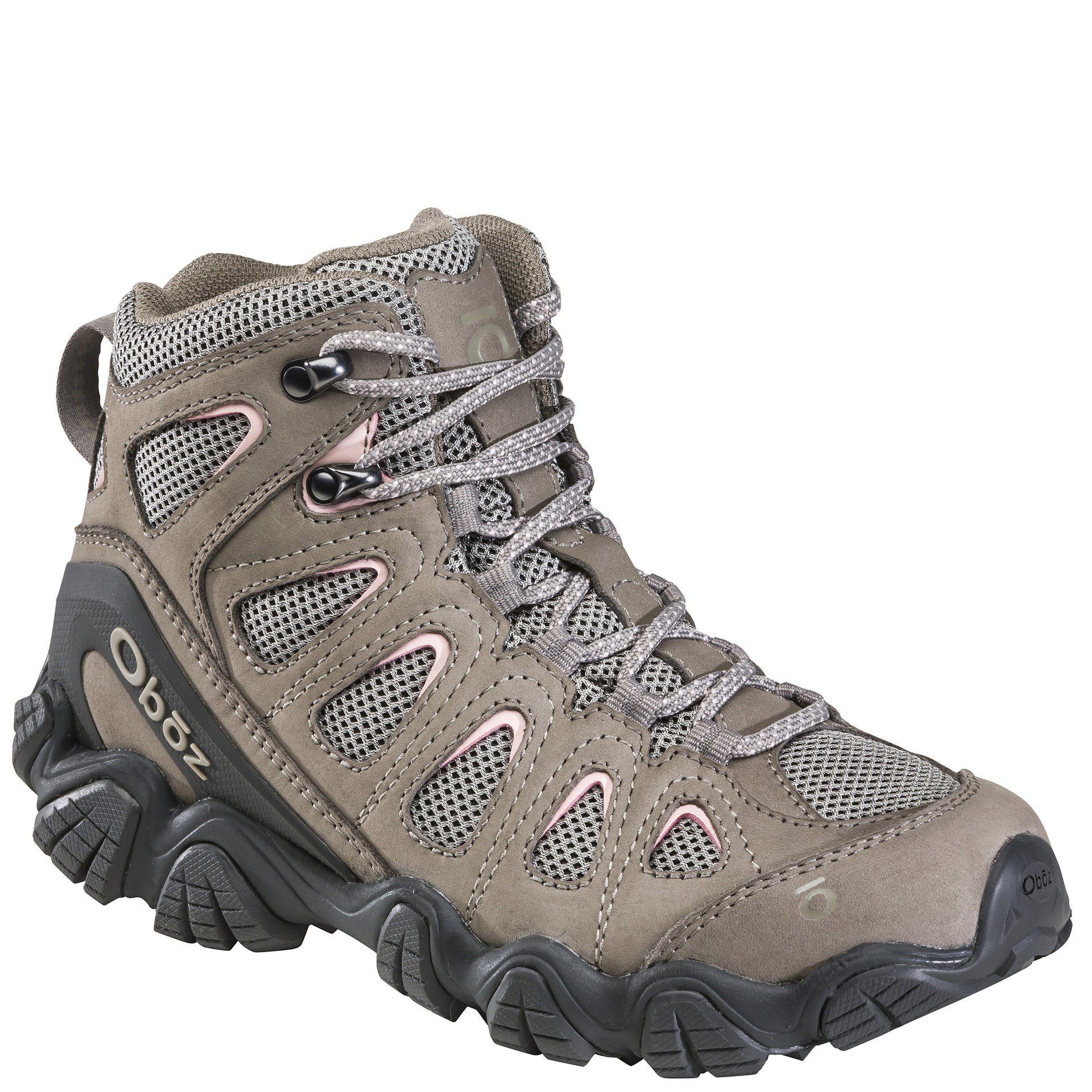 Sawtooth II Mid angled view of a mid hiking shoe, showing the upper construction, lacing system, and overall shape