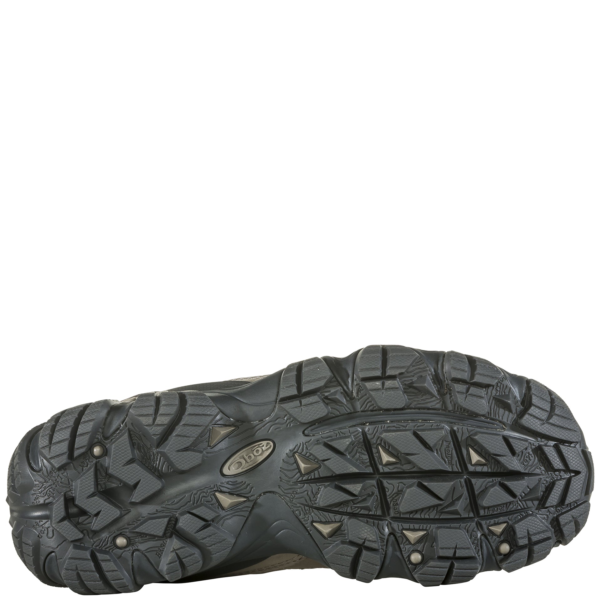 Sawtooth II Mid bottom view of a mid hiking shoe, showing the outsole and traction pattern