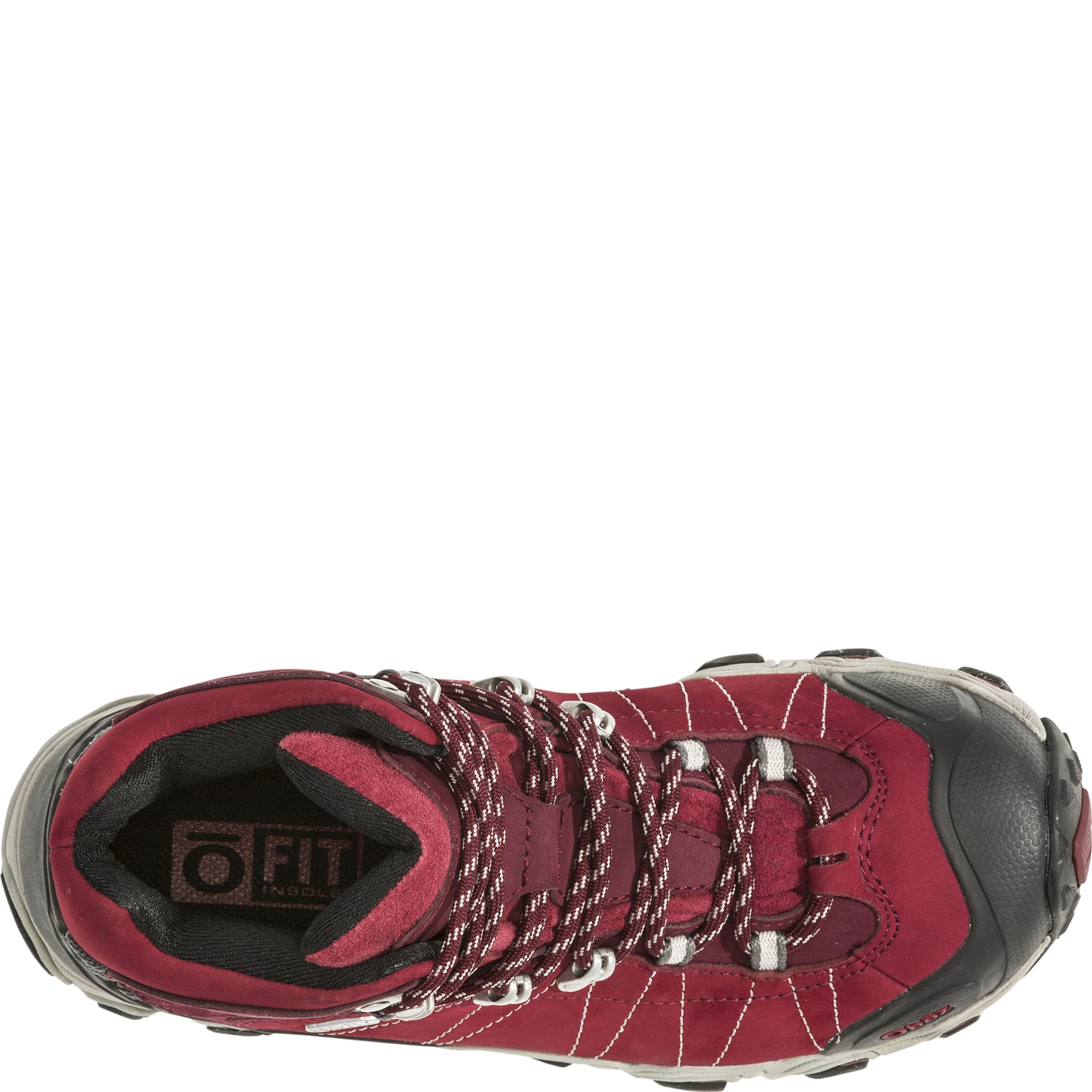 Women's Bridger Mid top view showing the lace closure system and toe box