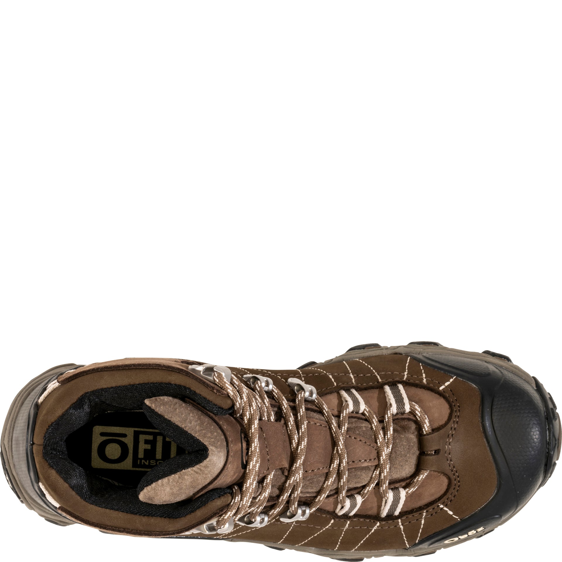 Women's Bridger Mid top view showing the lace closure system and toe box