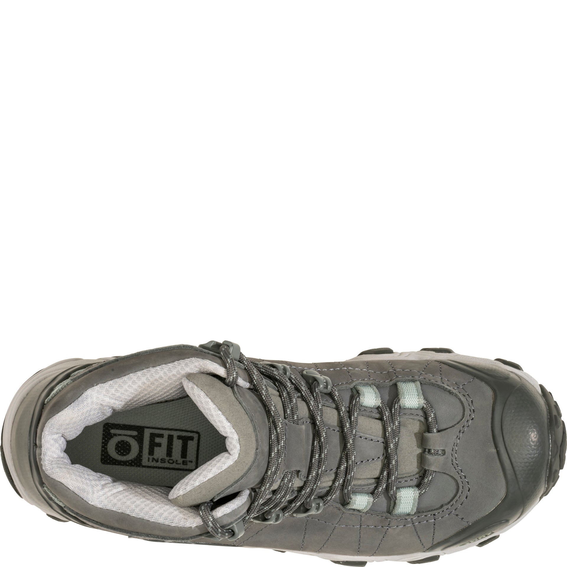 Women's Bridger Mid top view showing the lace closure system and toe box