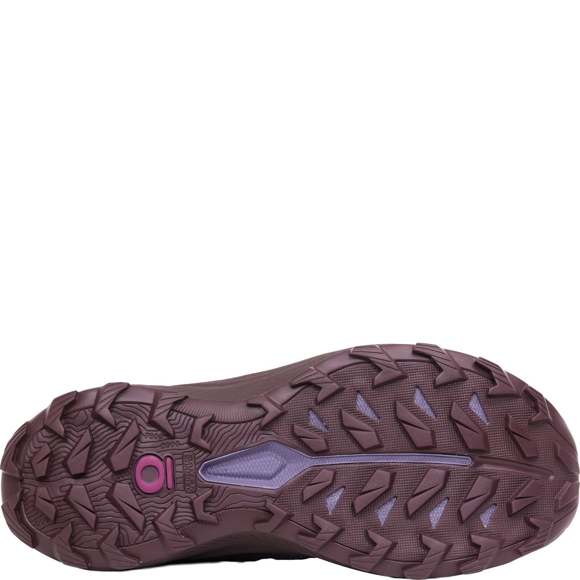 GorpGirlshoe sole with the Oboz logo on a white background