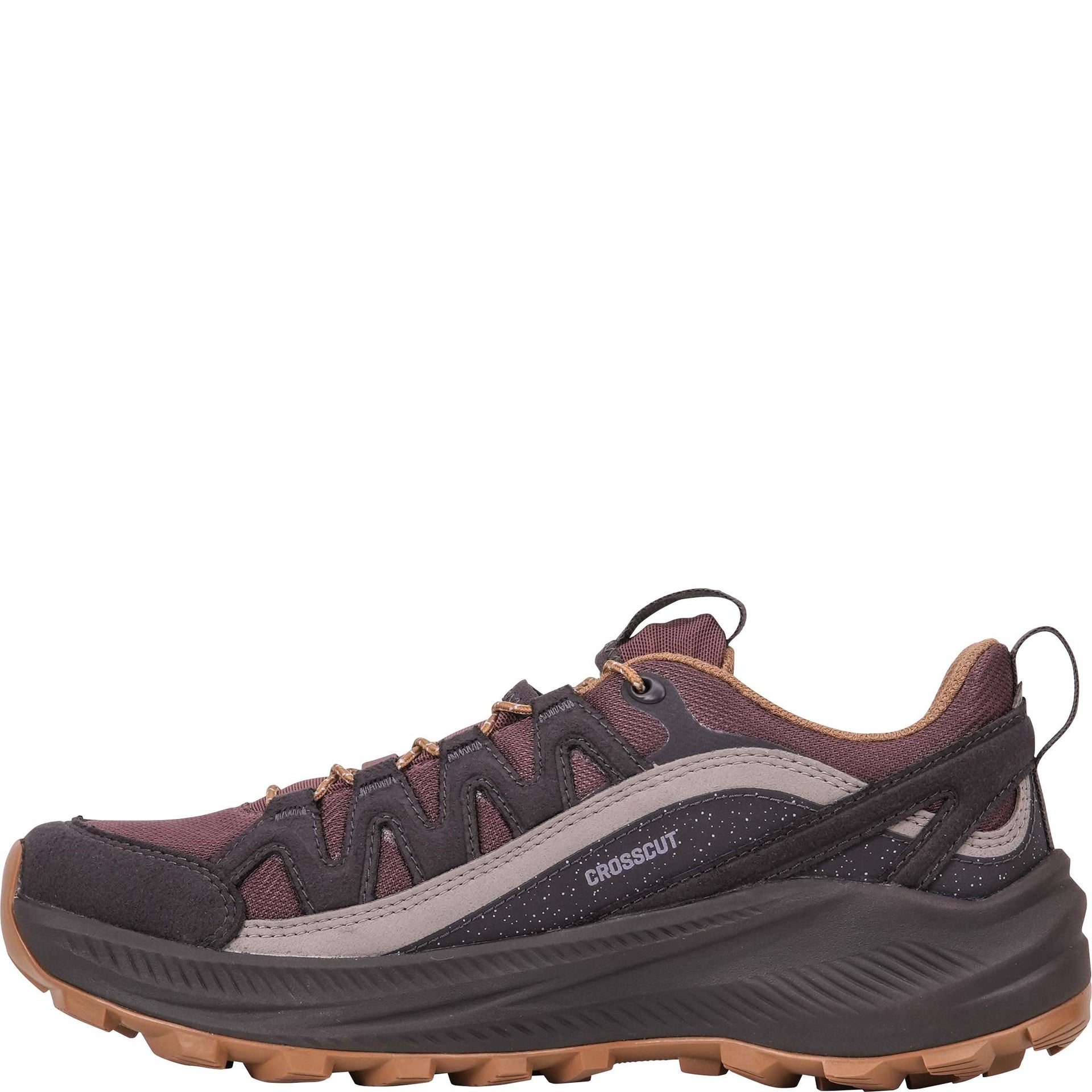 Oboz Women's Crosscut casual hiking shoe in Berry inner side view