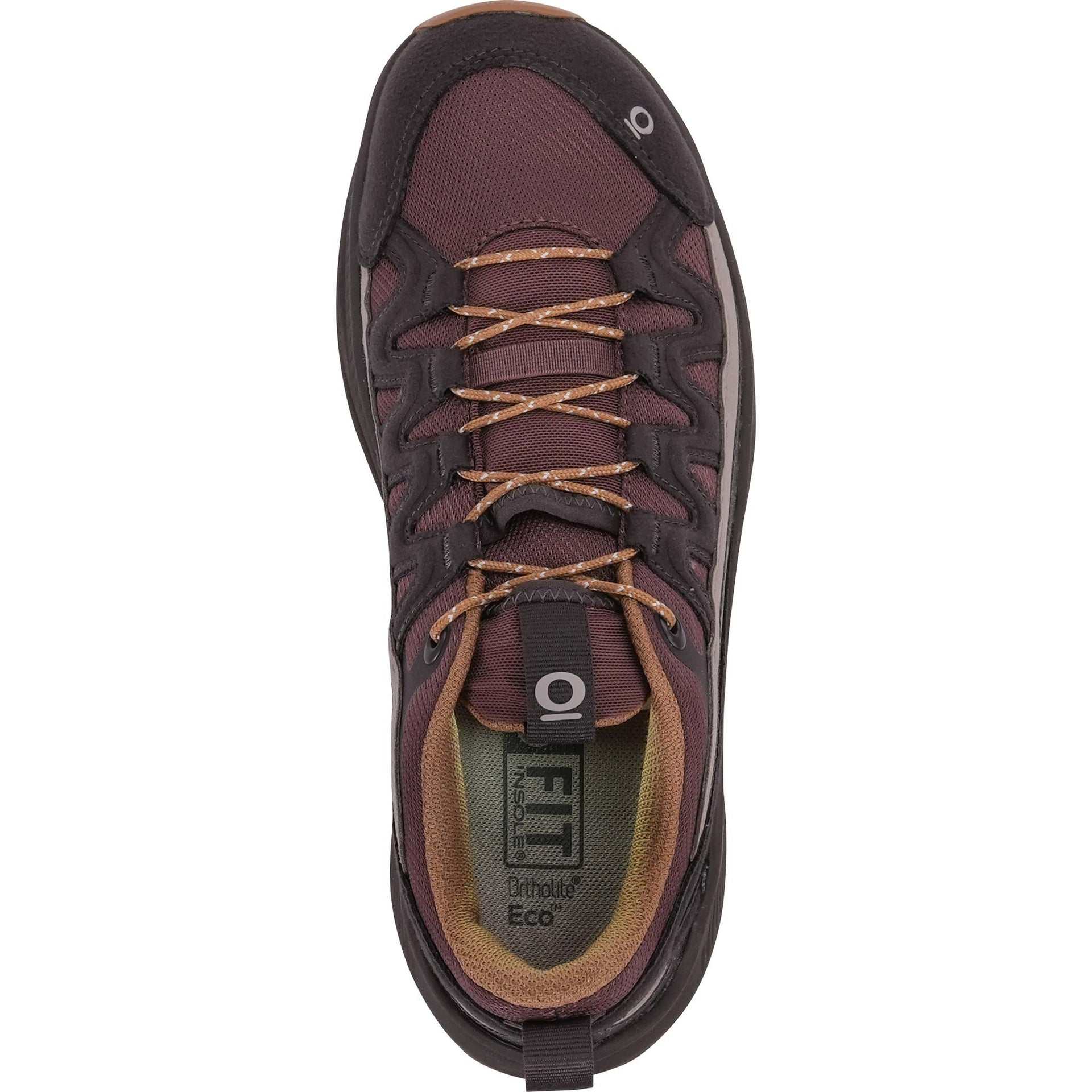 Top view of the Oboz Women's Crosscut in Berry showing laces and breathable upper