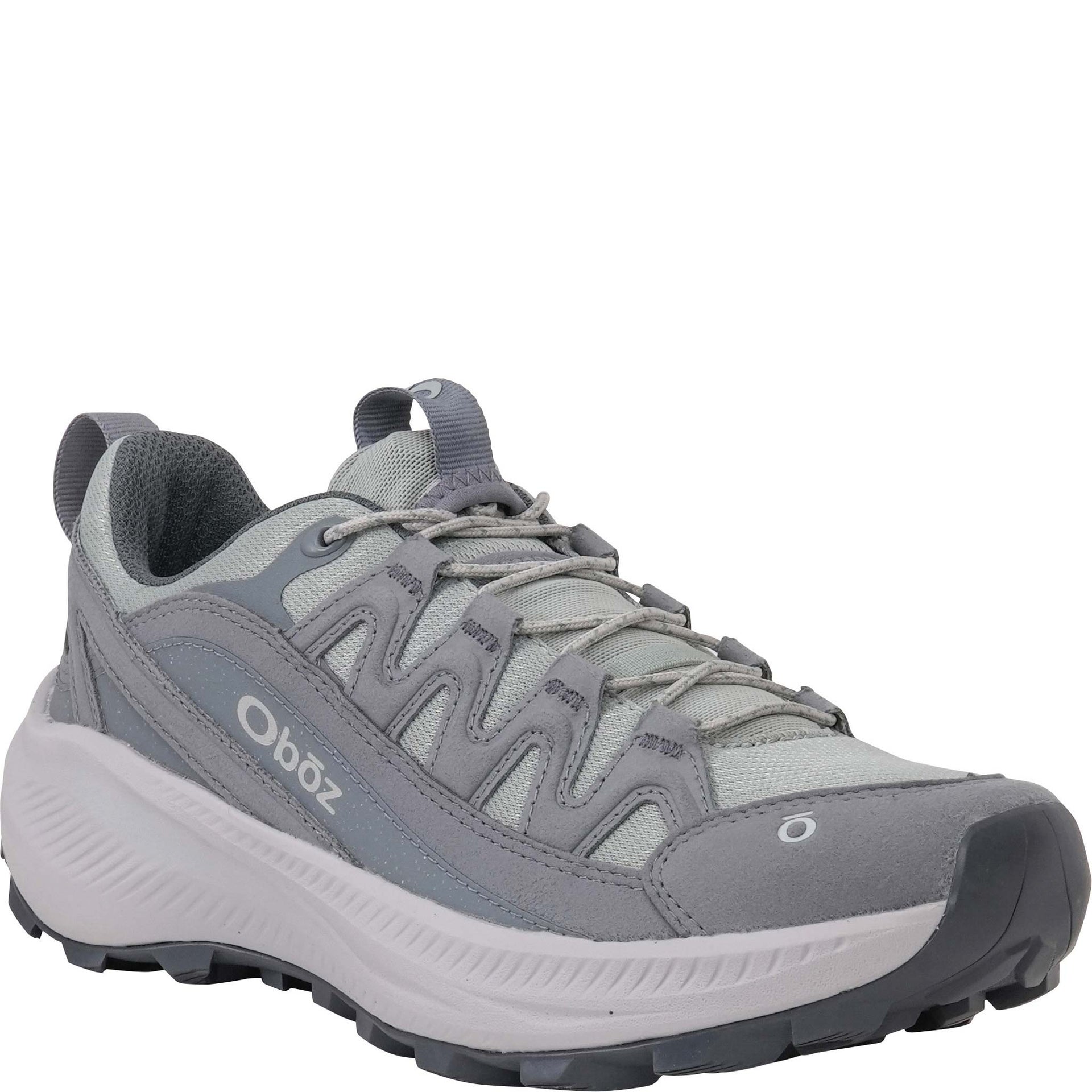 Oboz Women's Crosscut casual hiking shoe in Rain angled view