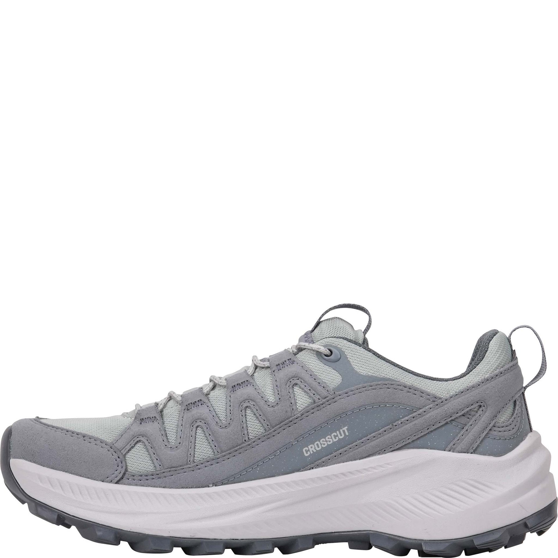 Oboz Women's Crosscut casual hiking shoe in Rain inner side view