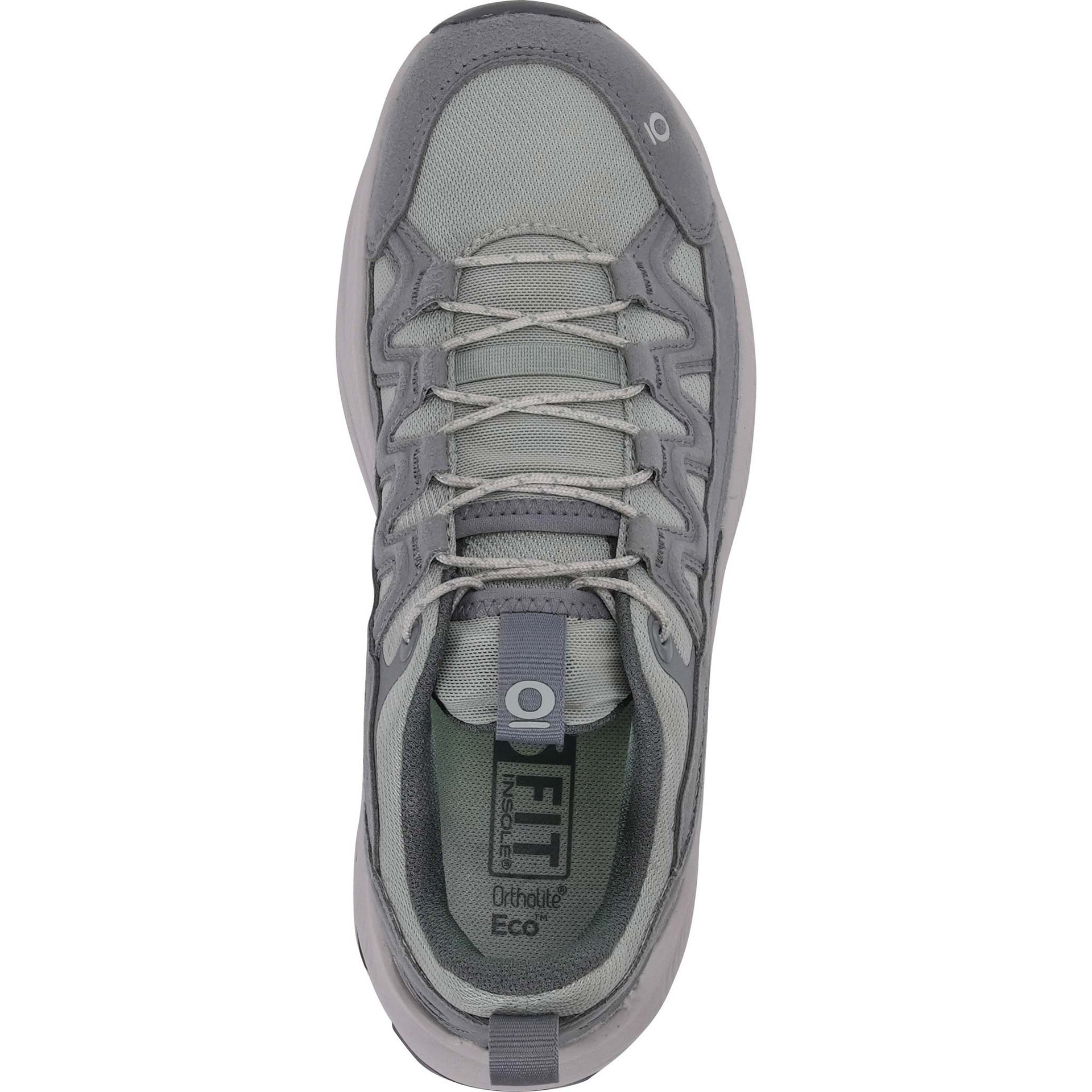Top view of the Oboz Women's Crosscut in Rain showing laces and breathable upper