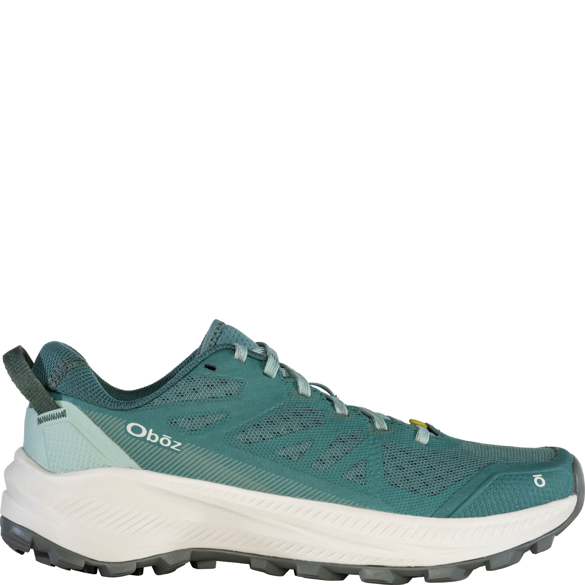 Outside view of the Women’s Katabatic LT Low shoe in alpine lake showing the lightweight mesh upper and supportive midsole