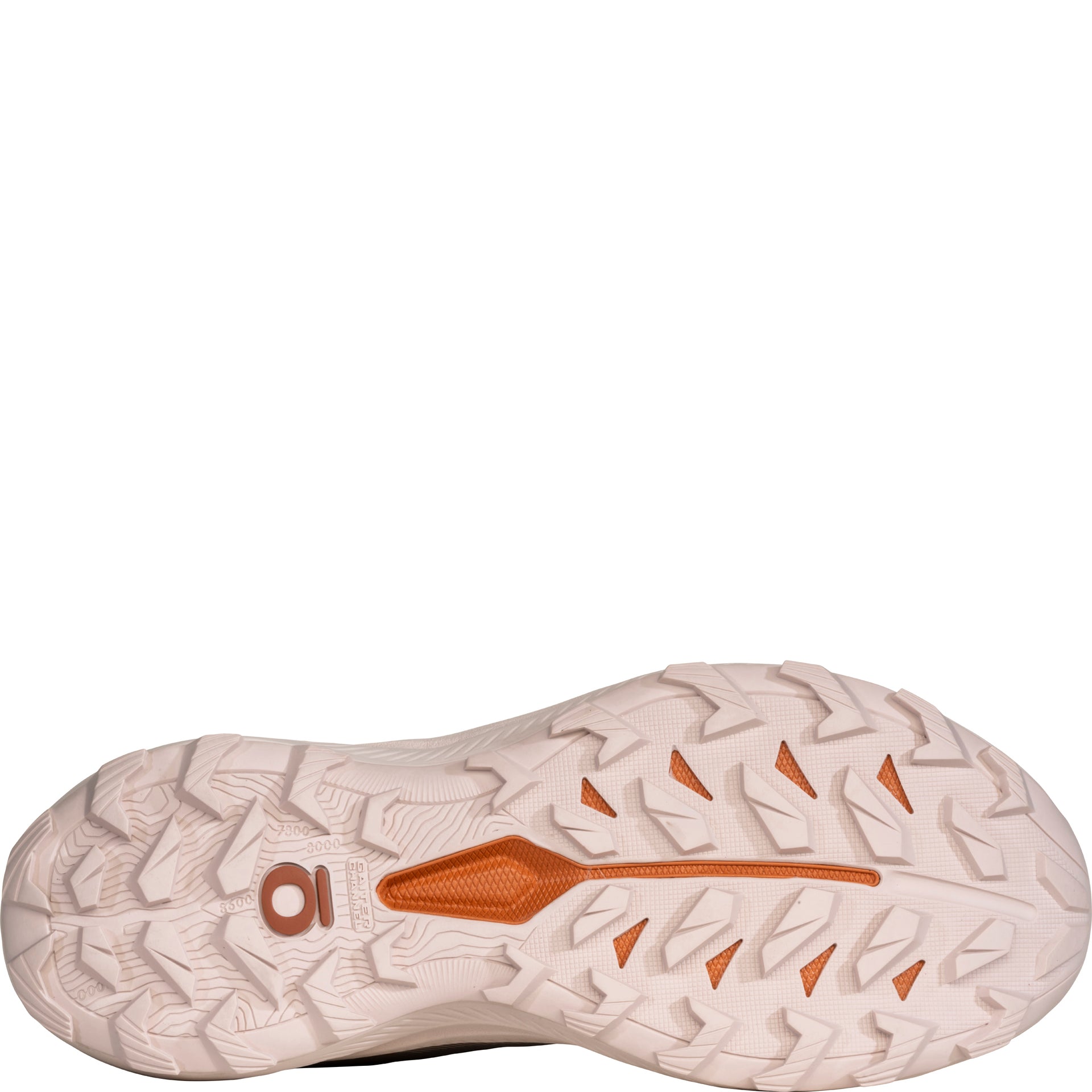 Bottom view of the Katabatic LT Low shoe showing the trail tread outsole for traction on varied terrain