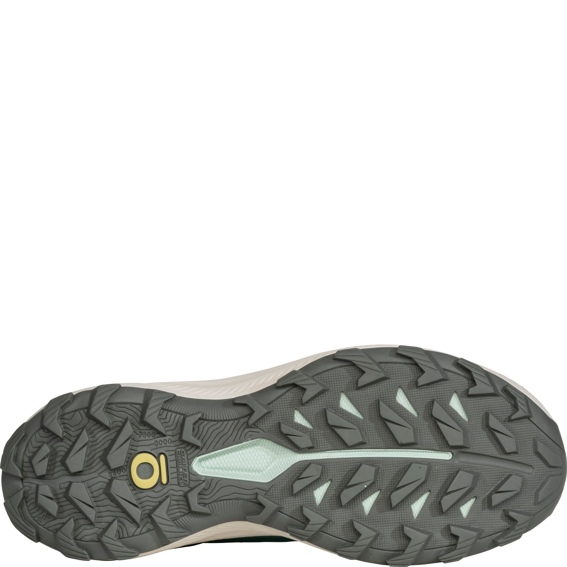 Women's Katabatic LT Mid GTX Waterproof bottom view showing Trail Tread outsole with rockplate and gaiter channel for traction