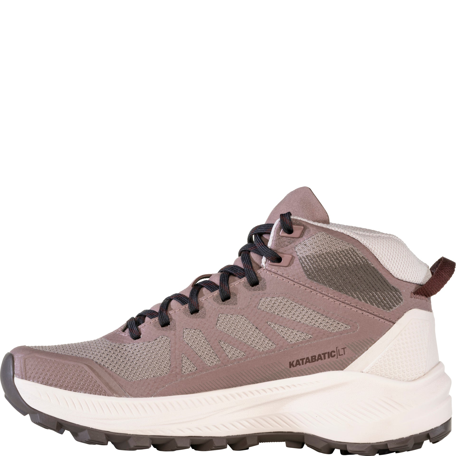 Women's Katabatic LT Mid GTX Waterproof inside view showing panel construction and responsive midsole design with waterproof lining for stability and protection in wet conditions