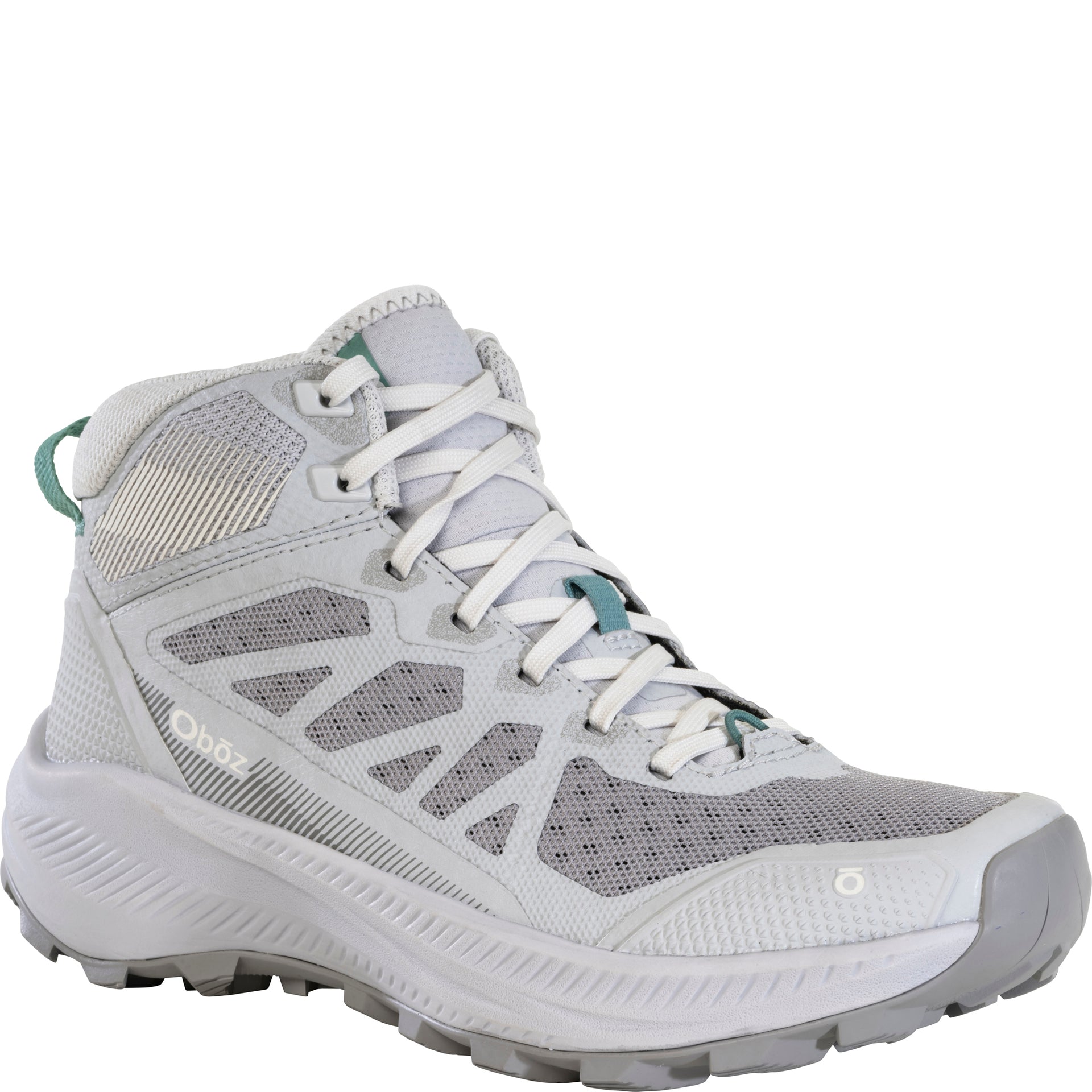 Women's Katabatic LT Mid angled view highlighting the protective overlays and toe cap