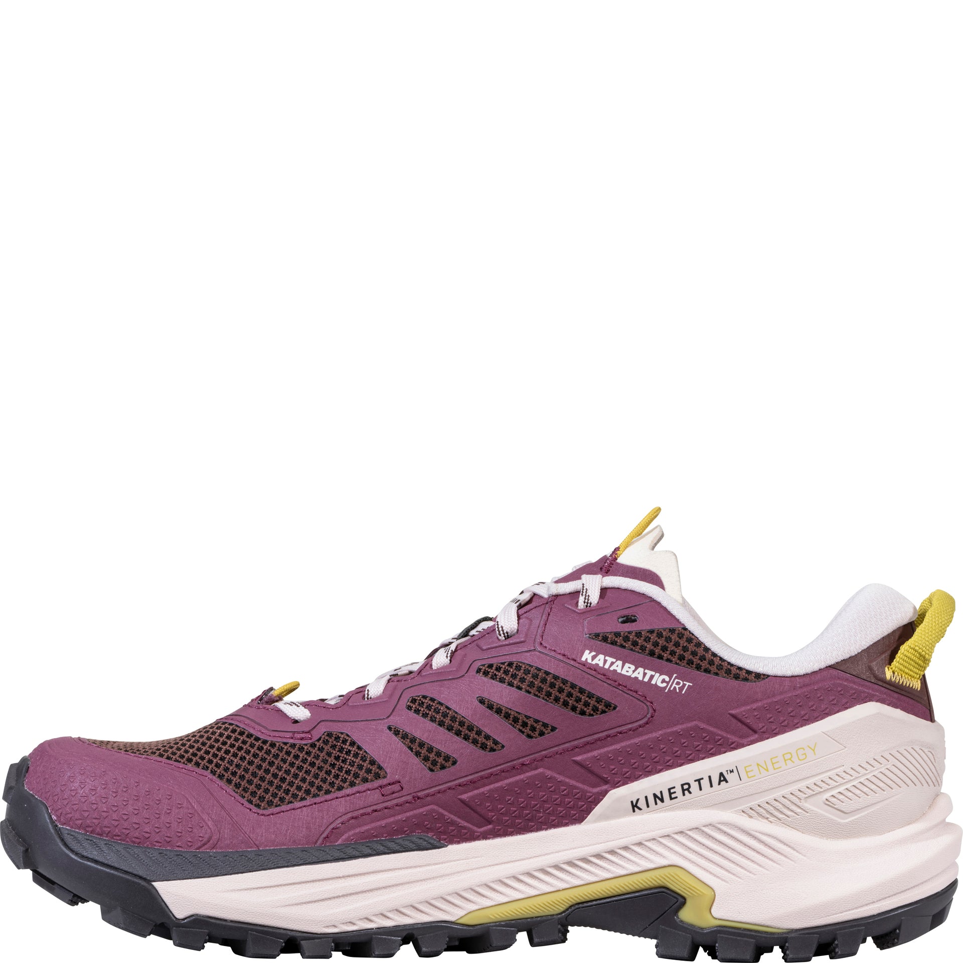 Women's Katabatic RT Low GTX Waterproof inside view showing panel construction and responsive midsole for stability on trails