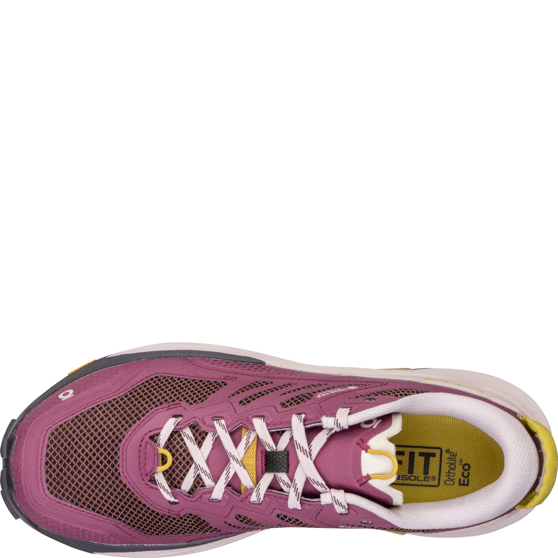 Women's Katabatic RT Low GTX Waterproof top view showing upper construction, lace closure, and streamlined toe box profile
