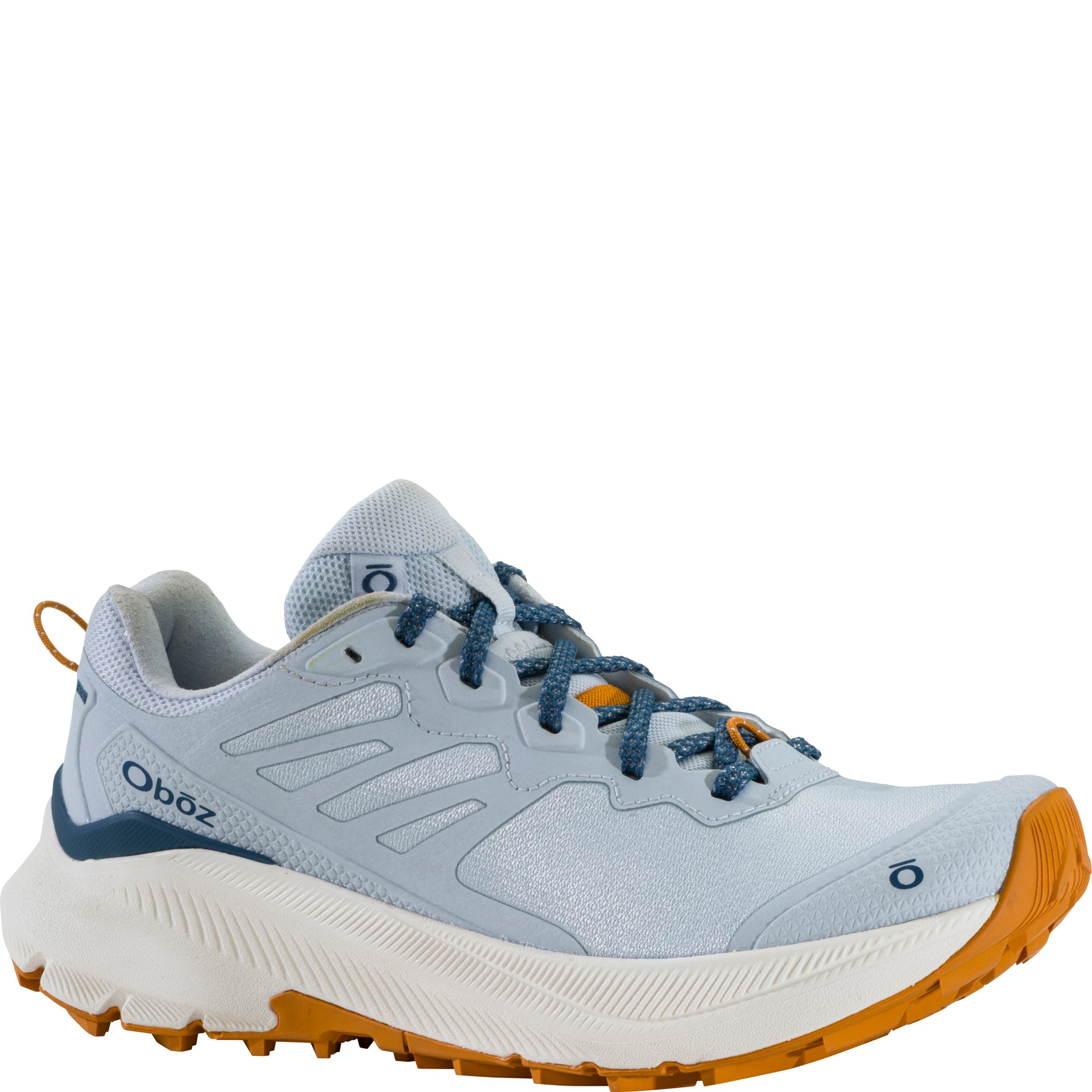 Women's Katabatic Wind Low angled view highlighting reinforced toe cap and secure fit for technical trail running